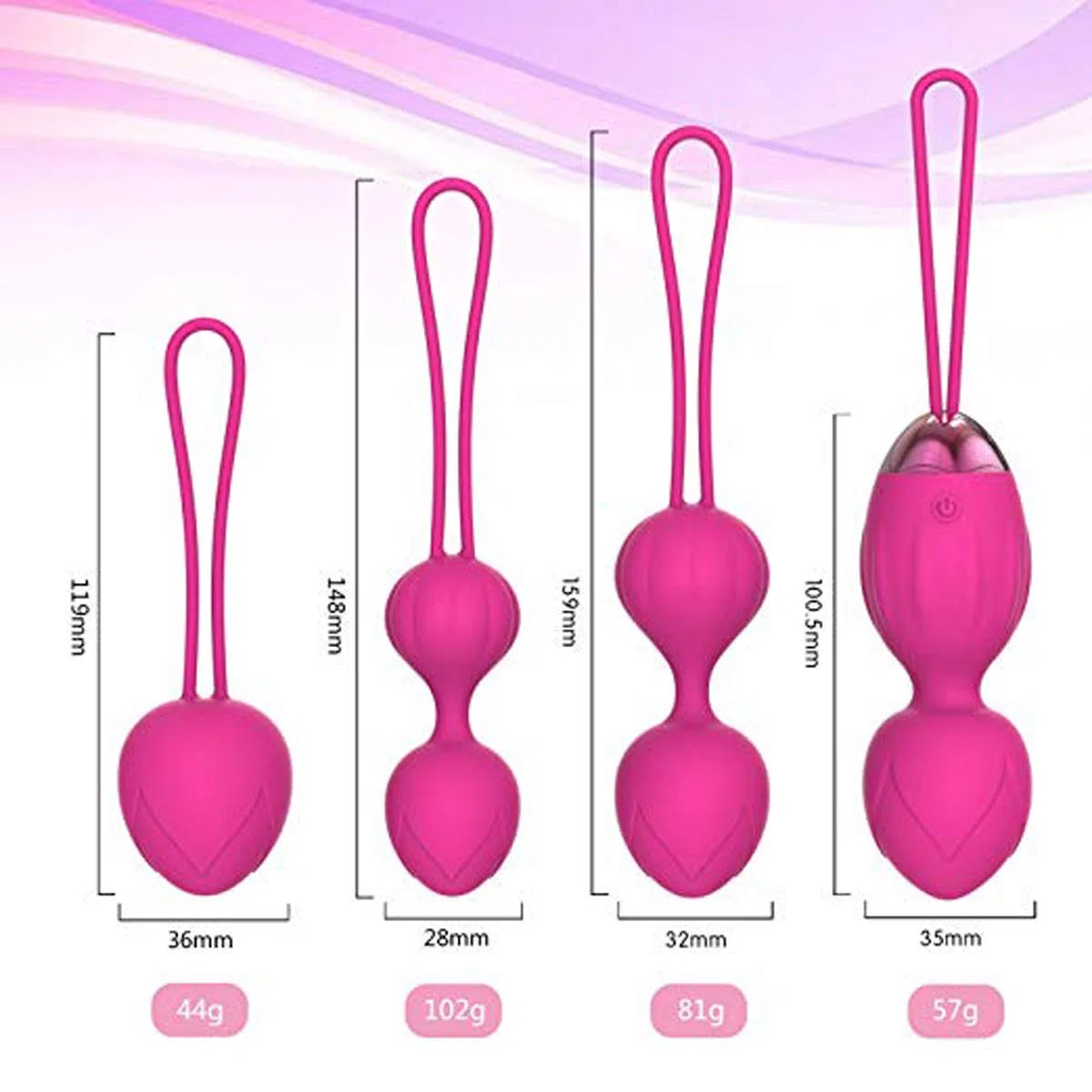 Palline Kegel Exercise Weights - 2 in 1 Massager Ben Wa Balls per principianti Upgradeed Silicone Wireless Remote Control Massager ricaricabile Pavimento pelvico Kegel Esercizio