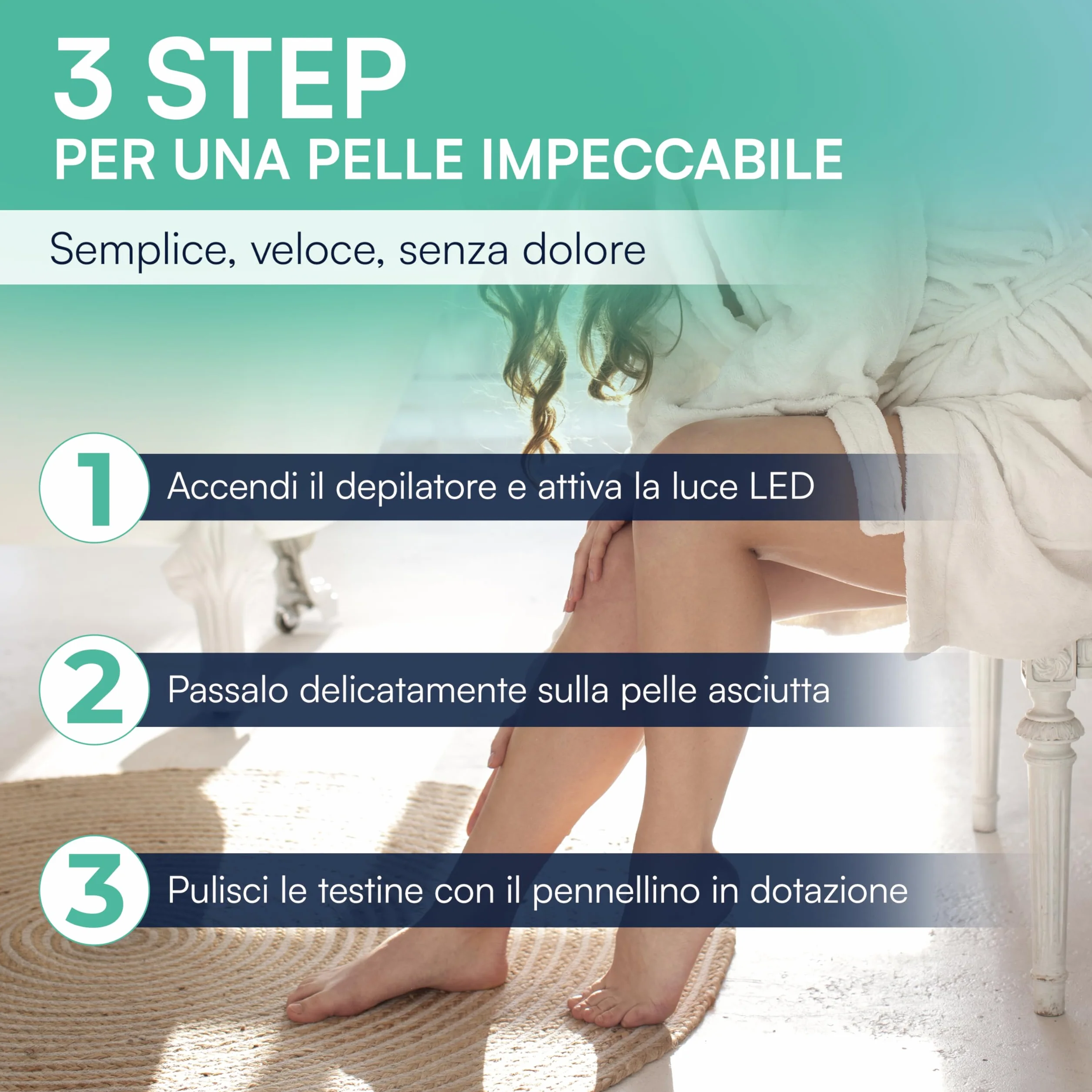 TEMPO DI SALDI Rasoio Elettrico Donna per Viso e Corpo Indolore con luce LED Ricaricabile, Epilatore Elettrico Donna Portatile con Testine Rotanti Lame Ipoallergeniche, Rasoio Corpo Delicato