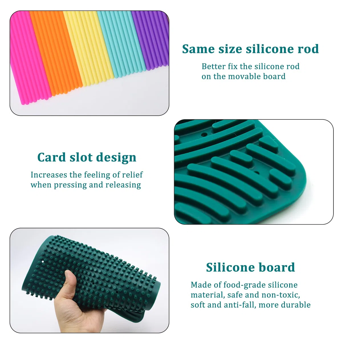 OMJMYY Sensory Activity Board 20 x 29.5 cm Scheda di attività Sensoriale Silicone Fidget Toy Sensorik Activity Board con Borsa da Viaggio e 40 Corde per Bambini e Adulti ADHD Ansia Stress Autismo