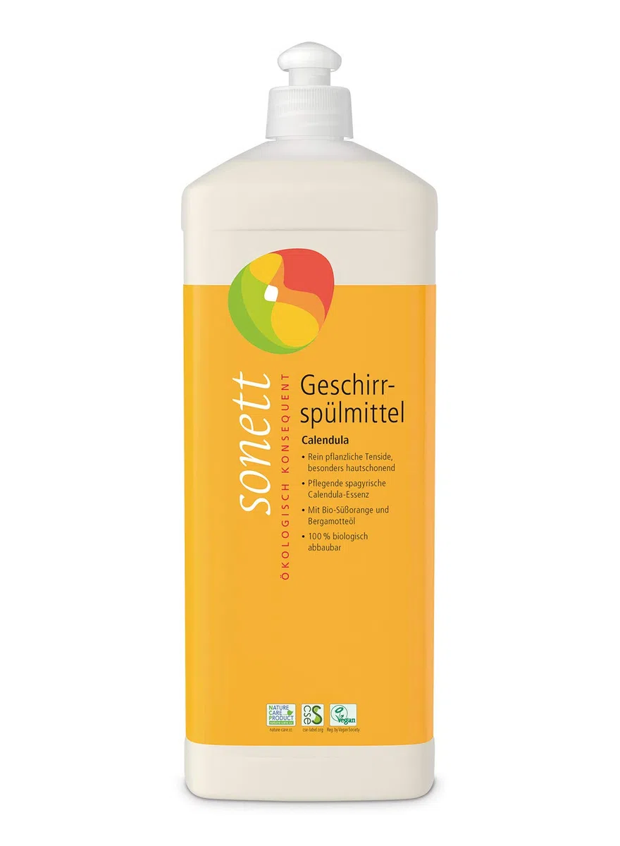 Detersivo per lavastoviglie Calendula: per lavare a mano, tensioattivi puramente vegetali