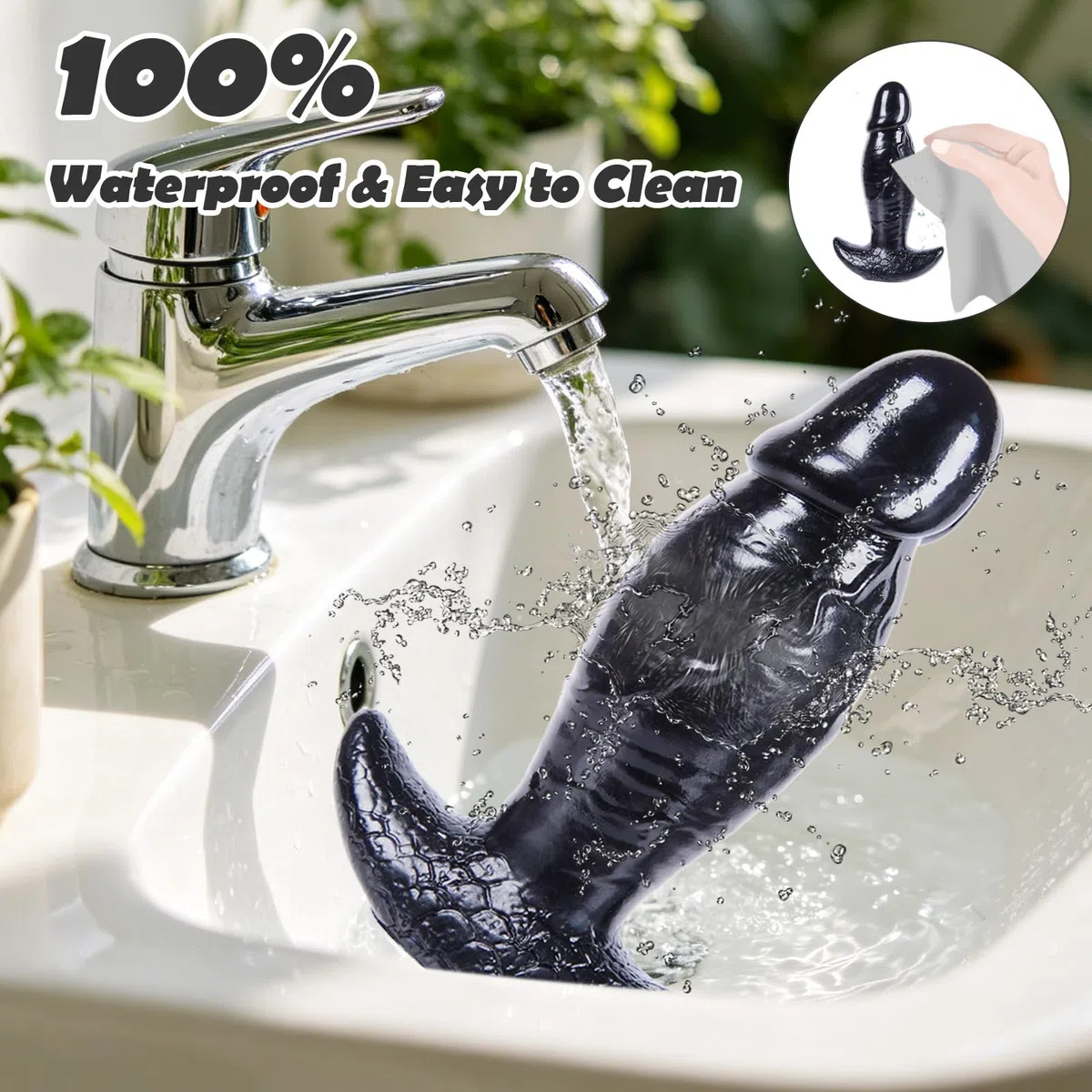 Fallo XXL Gigante Realistico Nero Anale 20,3 cm in Silicone Butt Plug con Base T, Dildo Gigante 6,1 cm Diametro Largo Plug Anale Prostata, Anale Prostata Avanzato Sex Toys per Donna Uomo