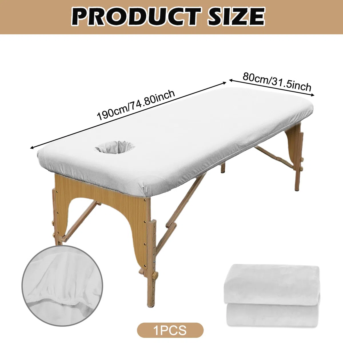 Rivestimento per Lettini da Massaggio: 80 x 190 cm, Resistente all'Olio, Lavabile con Foro, per Tavoli da Massaggio, Terme, Panchine Terapeutiche