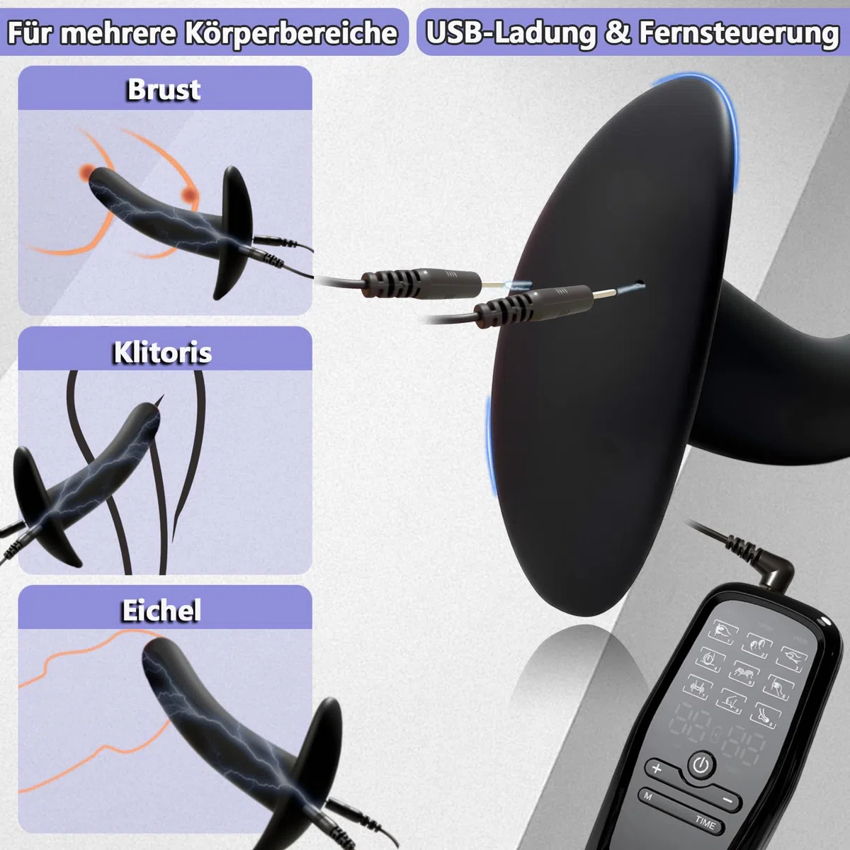 Elettrostimolatore Plug Anale, Electro Sex Dildo Anale per Massaggio Dilatatore Elettrico per Stimolazione, Prostatico Masturbatore Giocattoli Sessuali SM Stimolazione Elettrica Adulti Accessori, A