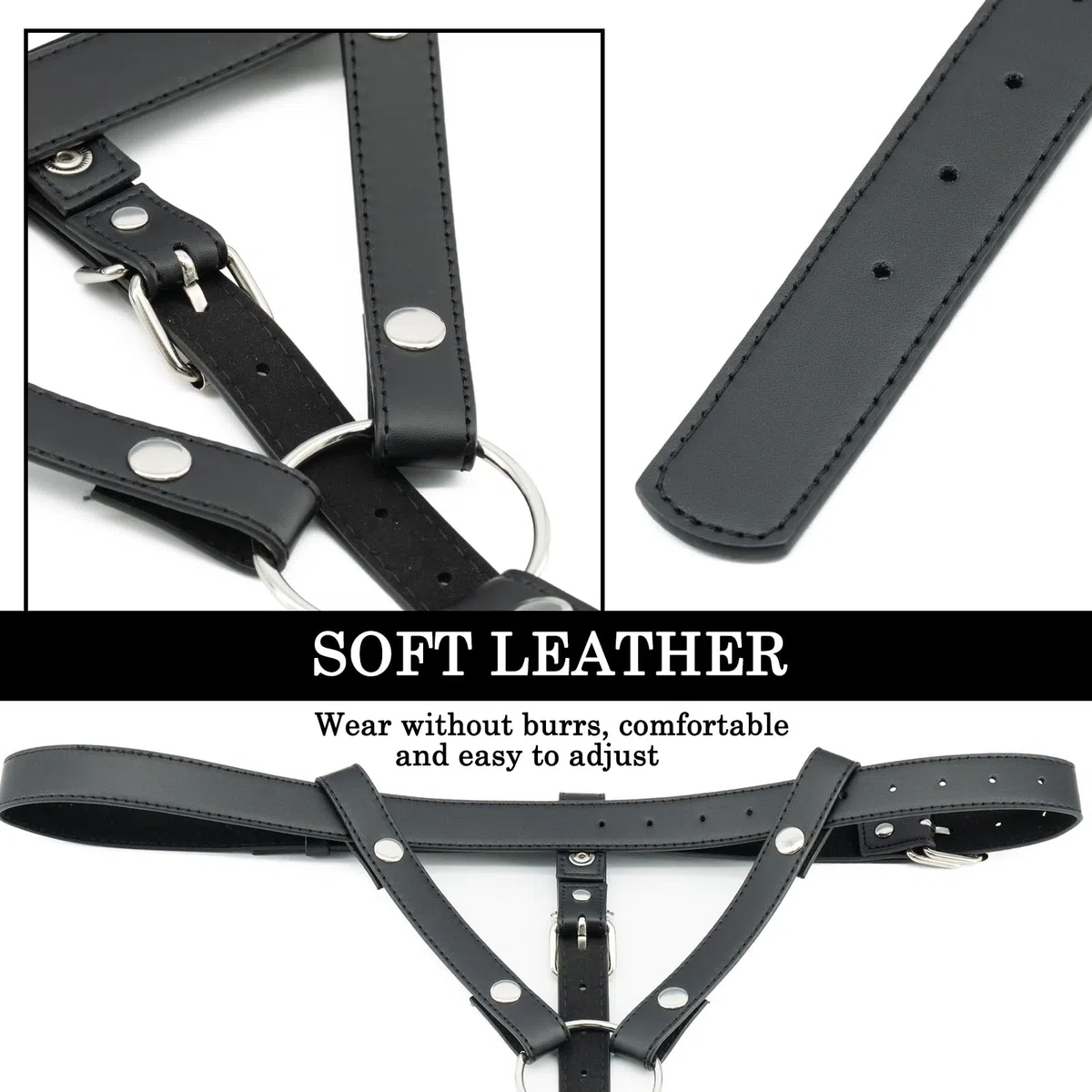 BDSMJOY Gabbia per pene Cintura ausiliaria fissa, Cintura di castità maschile, Cinghia per gabbia di castità, Cintura ausiliaria Gabbia per pene Cintura di castità Gabbia di castità