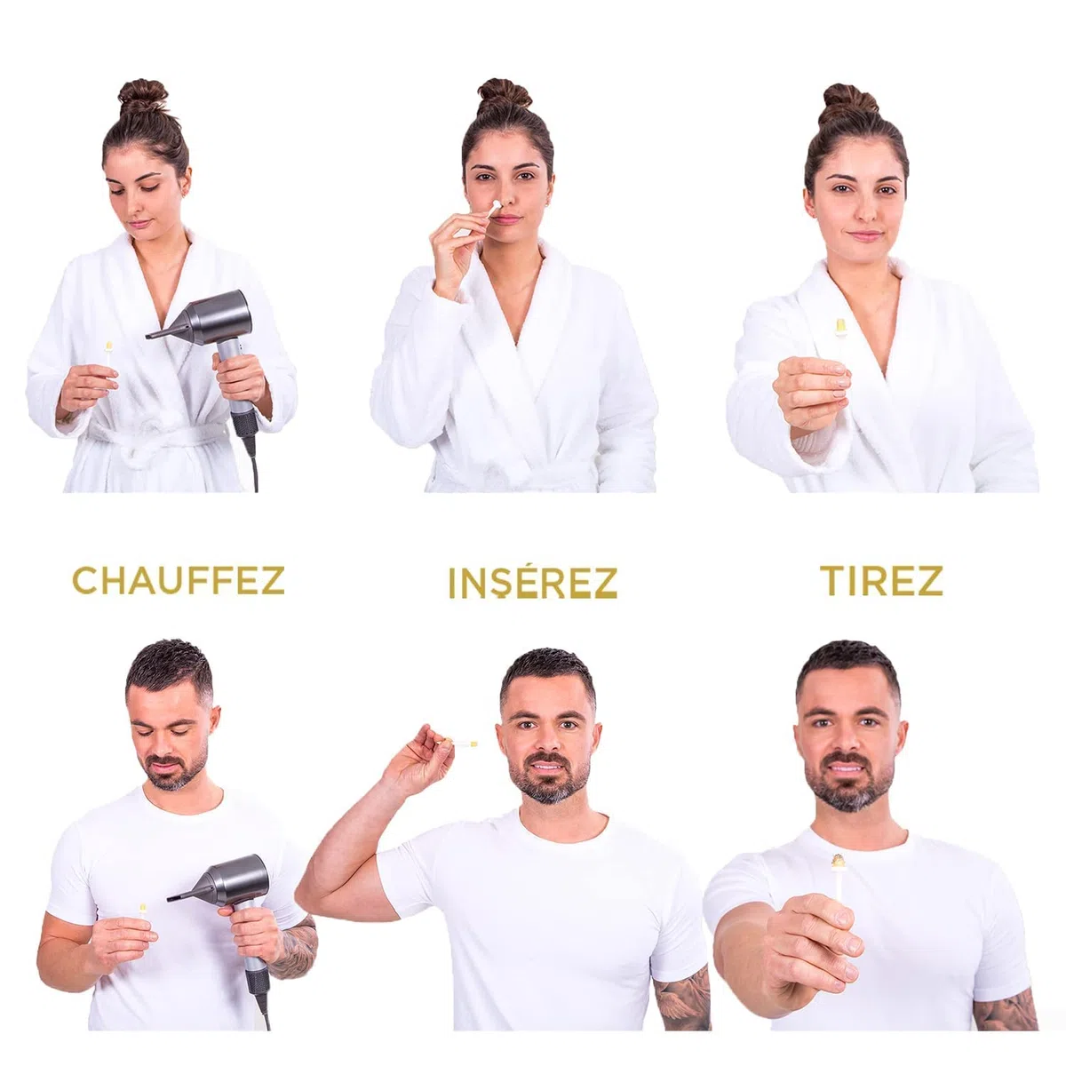 TEE WAX - 12 Stick di cera Pronti all’Uso - Epilazione Naso e Orecchie - Indolori - Cera di Pino al 100% di Origine Naturale - Per Uomo e Donna