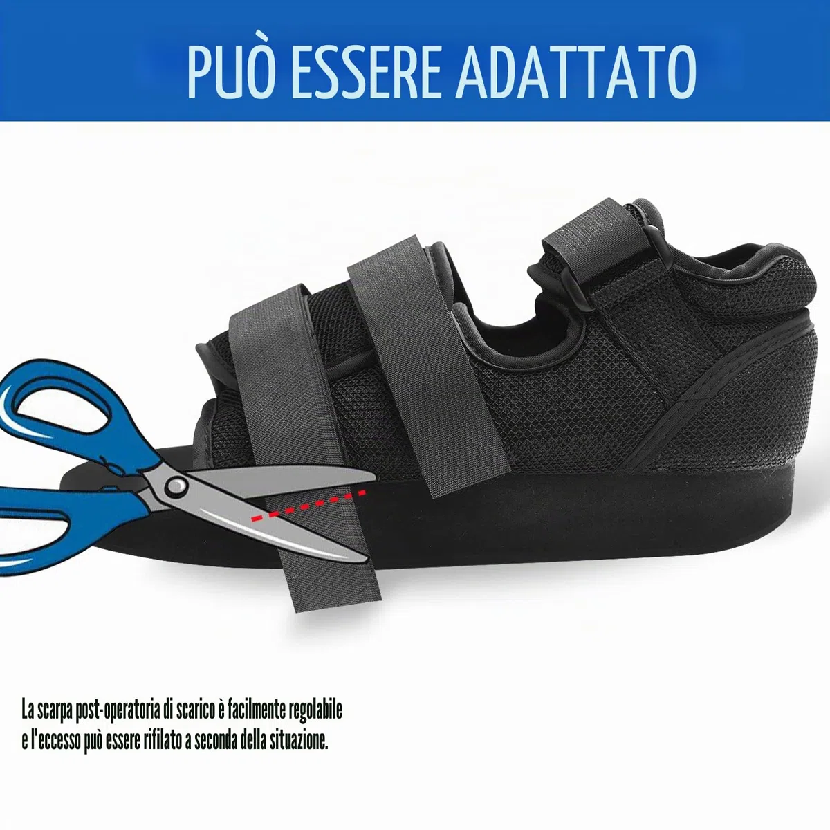 Scarpa da recupero post operazione, regolabile per camminata medica avampiede scarpa, per supporto post-operatorio, piede rotto, alluce valgo rotto, punta grossa intervento chirurgico piatto (XL)
