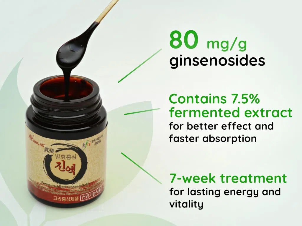 Ginseng Rosso Coreano Fermentato | Estratto GOLD (Oro) 50g | Dose per 50 giorni | Massima Concentrazione Possibile di Ginsenosidi (80mg/g, Rg1,Rb1,Rg3: 6mg/g)