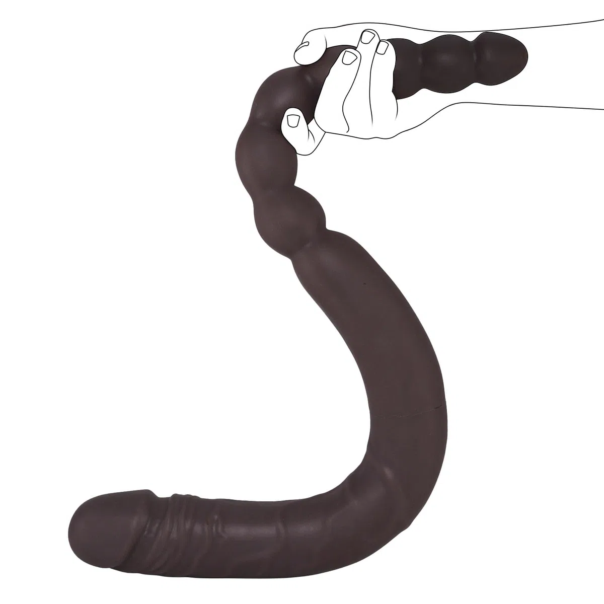 Dildo Doppio Lungo Enorme 66 cm, Pene Realistico e Perline Dildo Flessibile Doppia Faccia per Stimolatore Anale Vaginale, Dildos Giganti Spessi Silicone, Giocattoli Sessuali per Coppie Lesbiche