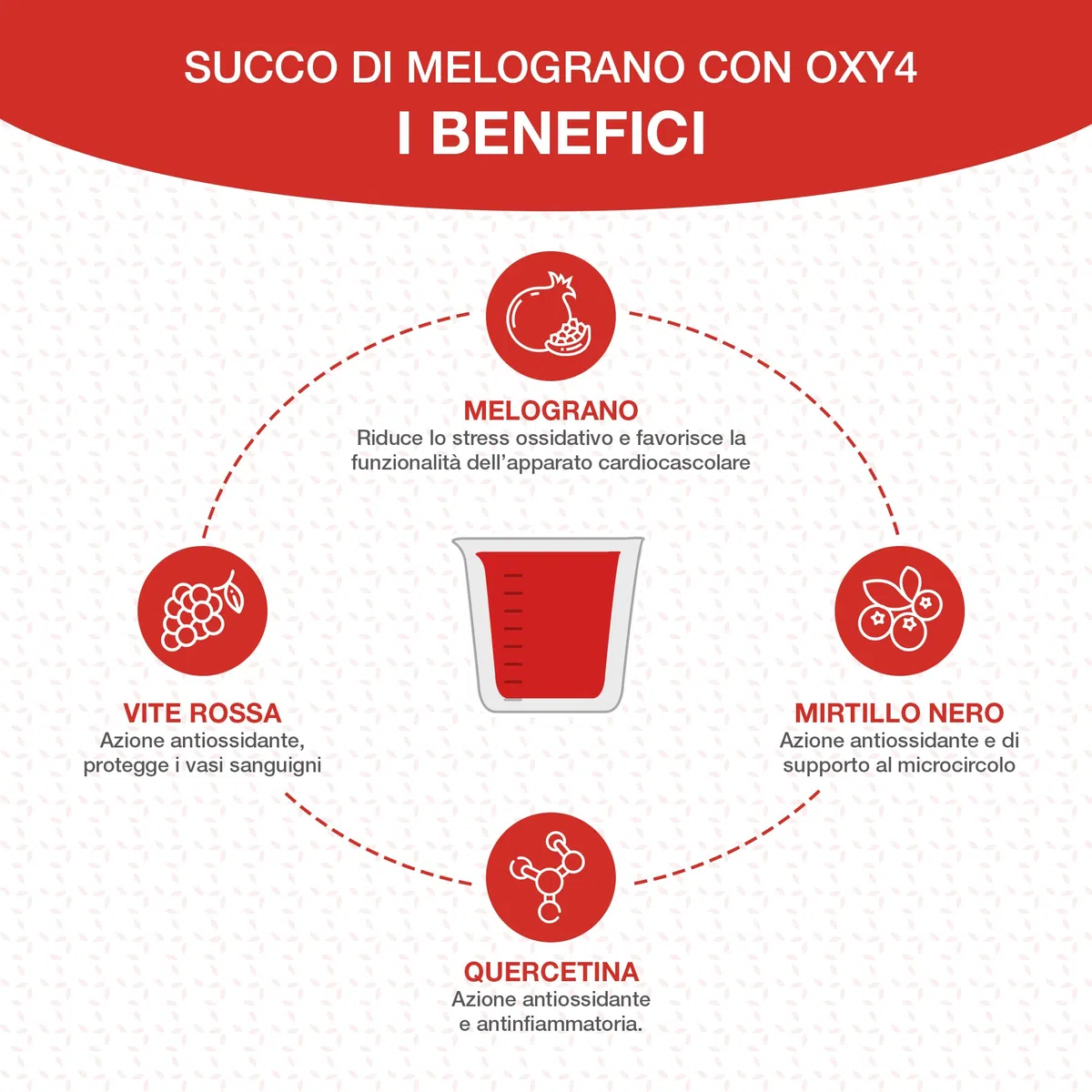 Cuore di Melograno con Oxy4, 1000 ml con succo di melograno e OXY4, antiossidante, benessere cardiovascolare