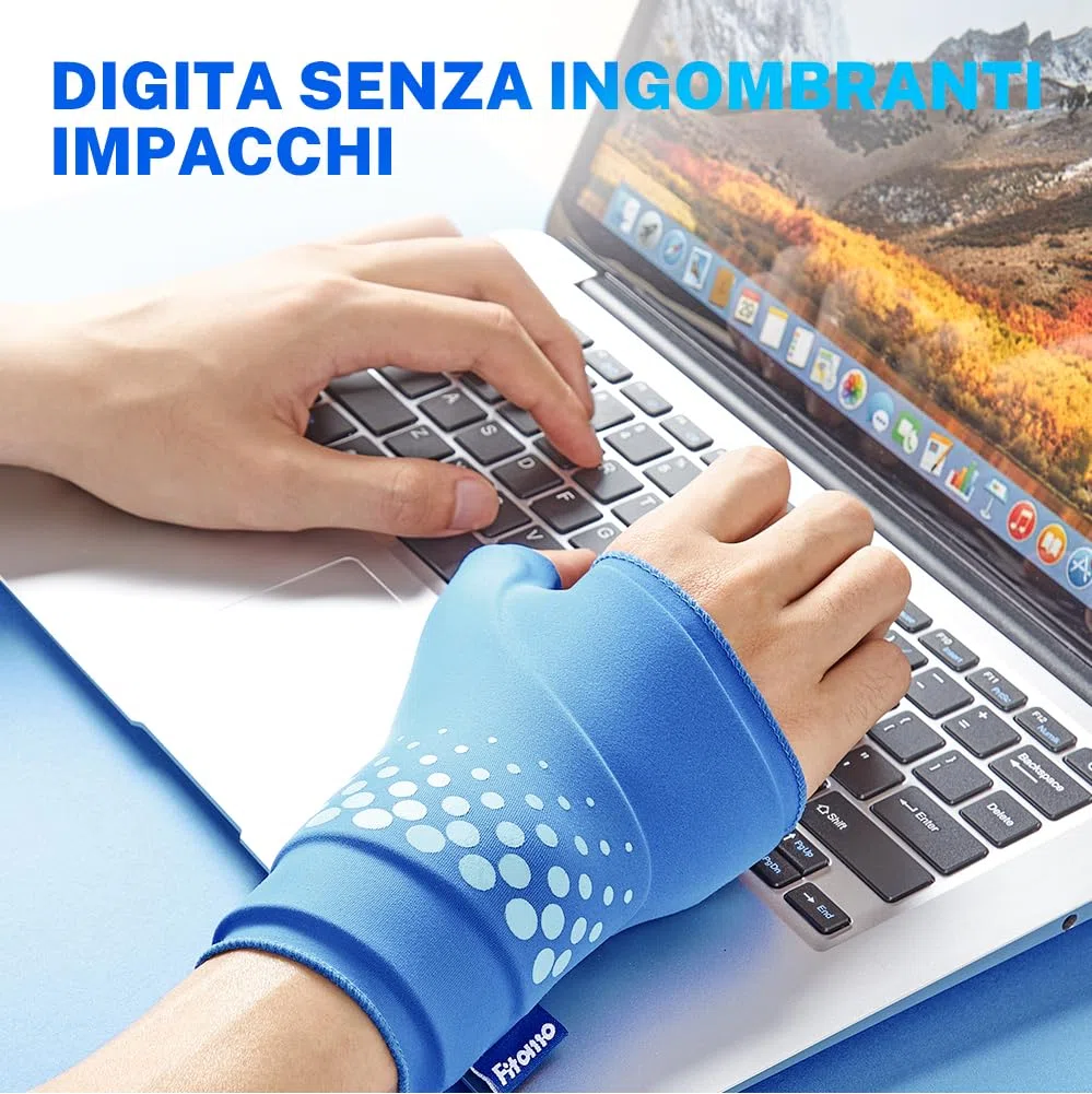 Fitomo Muñequera, impacco di gel terapeutico ricongelante per artrite reumatoide, tendinite, infiammazione e sindrome del tunnel carpale, manica di compressione regolabile