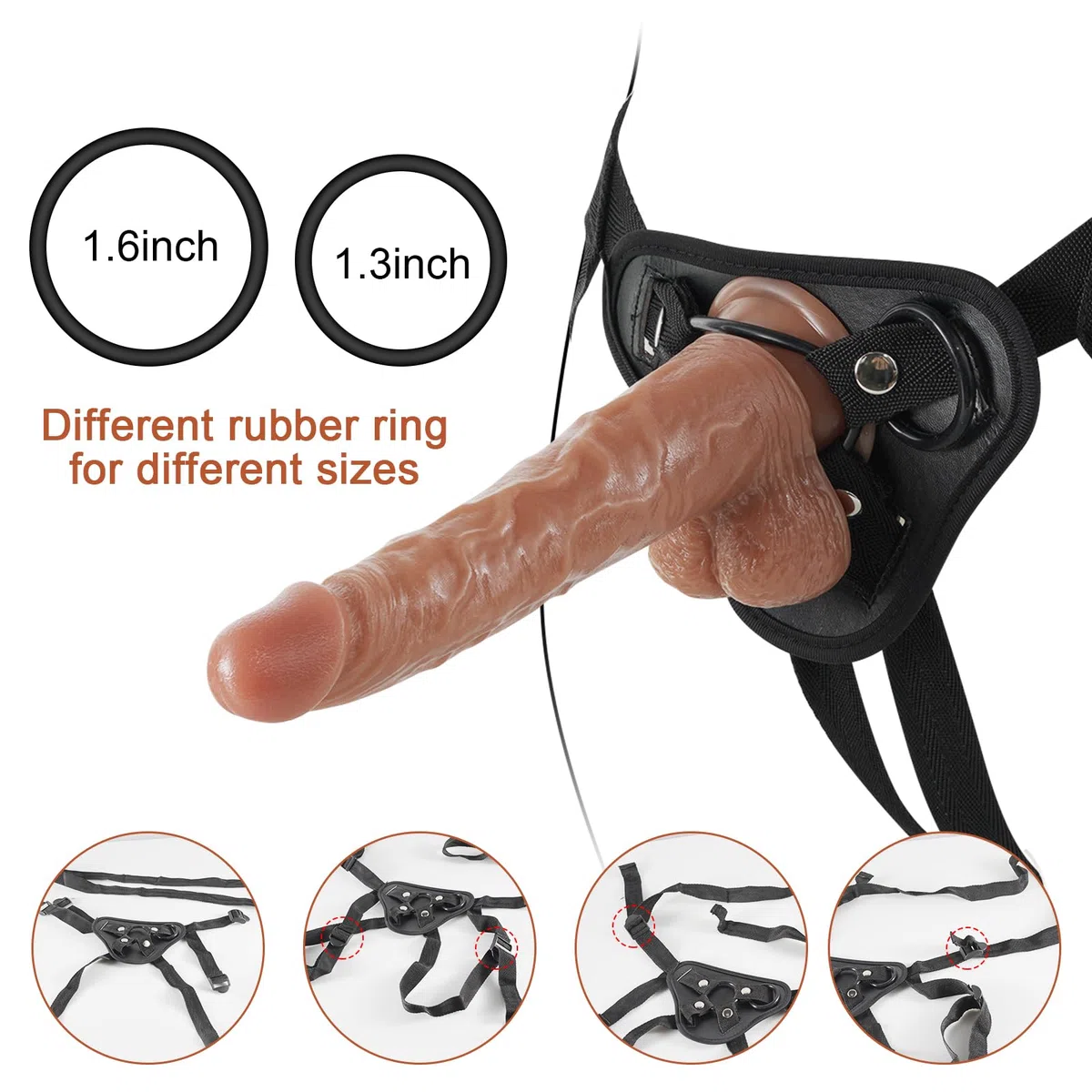 Strap-On Dildo vibrante realistici con vibratore a proiettile, stimolatori del punto G indossabile Massaggiatore della vagina, masturbatori femminile Giocattoli del sesso per donne coppia lesbica