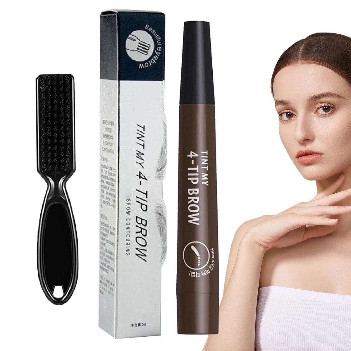 Penna per barba - Penna per riempimento barba resistente all'acqua - Matita per capelli con copertura lunga durata, riempitivo per barba per trucco barba, finitura naturale, riparazione baffi Qumiuu