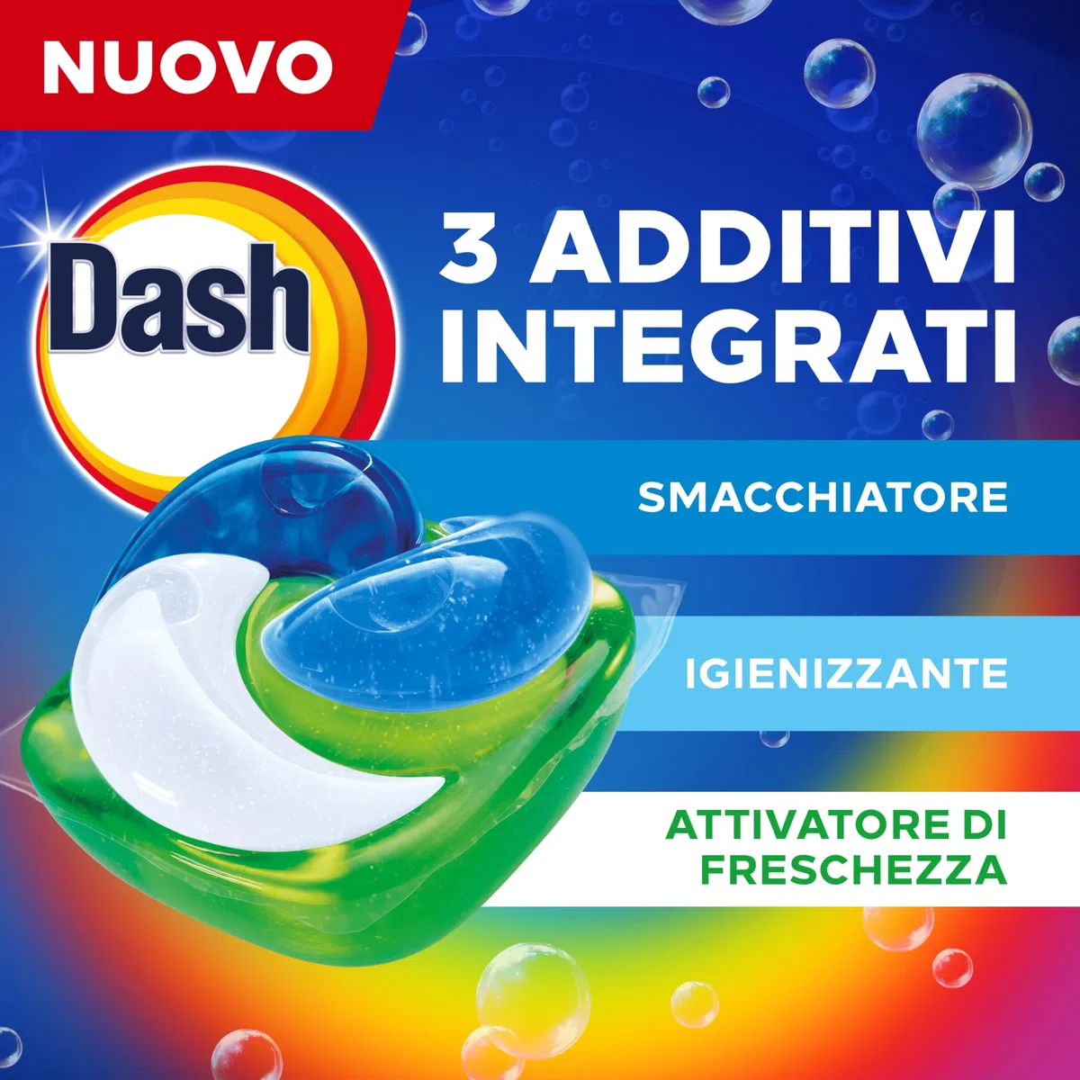 Dash Pods Detersivo In Capsule, 3x50 Lavaggi, Salva Colore, Rimuove Le Macchie, Igienizza, Brillantezza Per I Capi