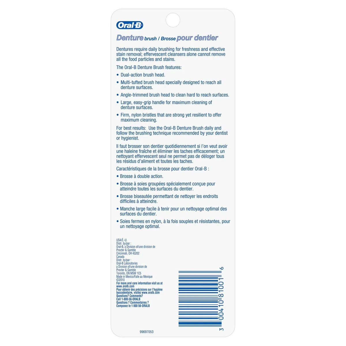 Oral-B Protesi Brush Dual Head - ciascuna, confezione da 2