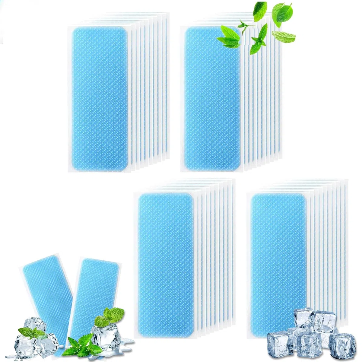 Patch di raffreddamento, 40 patch in gel rinfrescanti per rinfrescare e alleviare il calore, il dolore e la stanchezza, per febbre ed emicrania