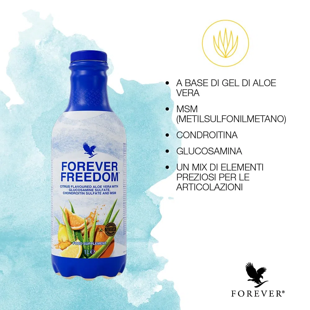 Forever Freedom – Gel da bere con aloe vera, glucosamina e condroitina per articolazioni sane e supporto alla mobilità – bottiglia da 1 l