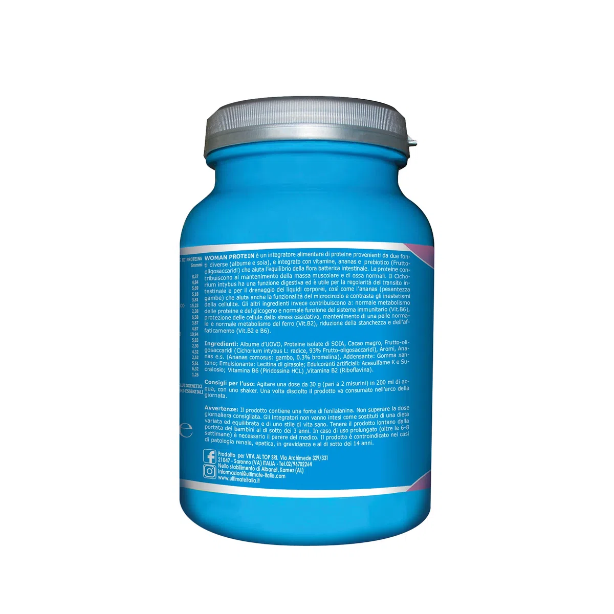 Ultimate Italia - Woman Protein proteine specifiche per donne - 450g - cacao - proteine di soia e albume d'uovo