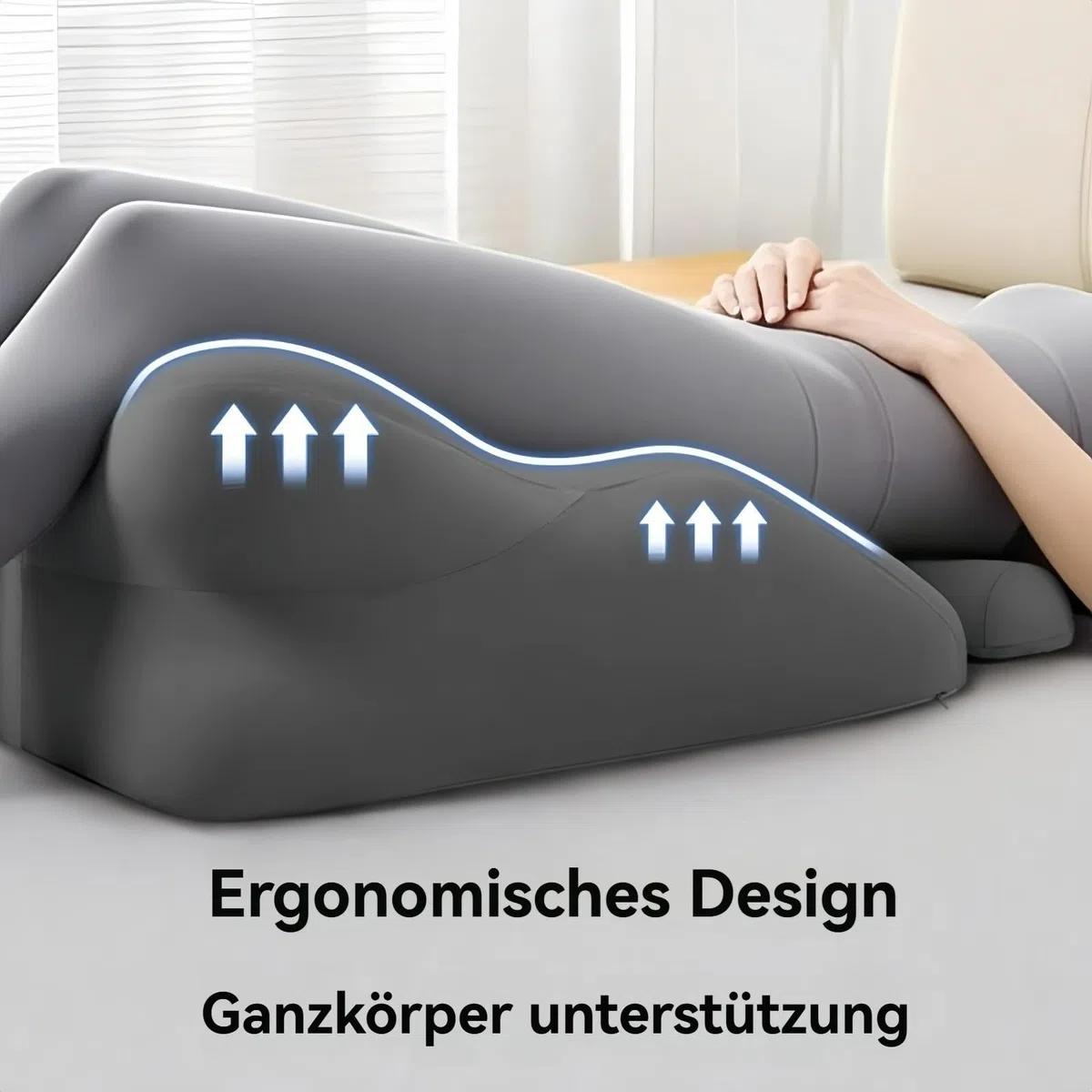 Yagerod Cuscino Liebora, Cuscino for Coppie, Cuscino ergonomico a Cuneo in Memory Foam con Angolo di 27°, più Passione Che Dura Tutta la Notte, for Tutte Le Posture(Schwarzgrau,C)