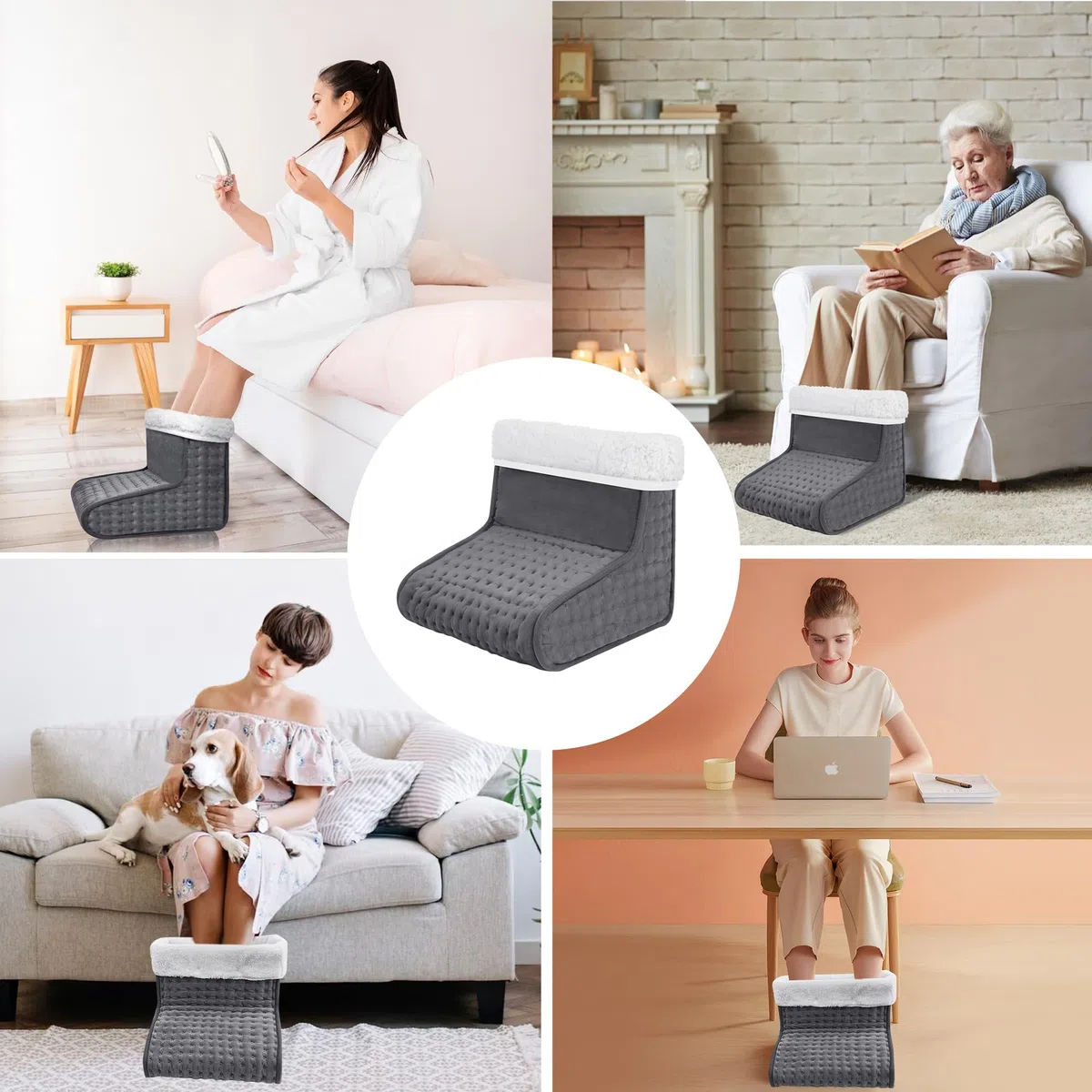 Comfier Scaldapiedi elettrico,regali uomo,regali natale donna, regali natale, Scaldapiedi elettrico con 6 impostazioni di temperatura, spegnimento automatico e protezione da surriscaldamento