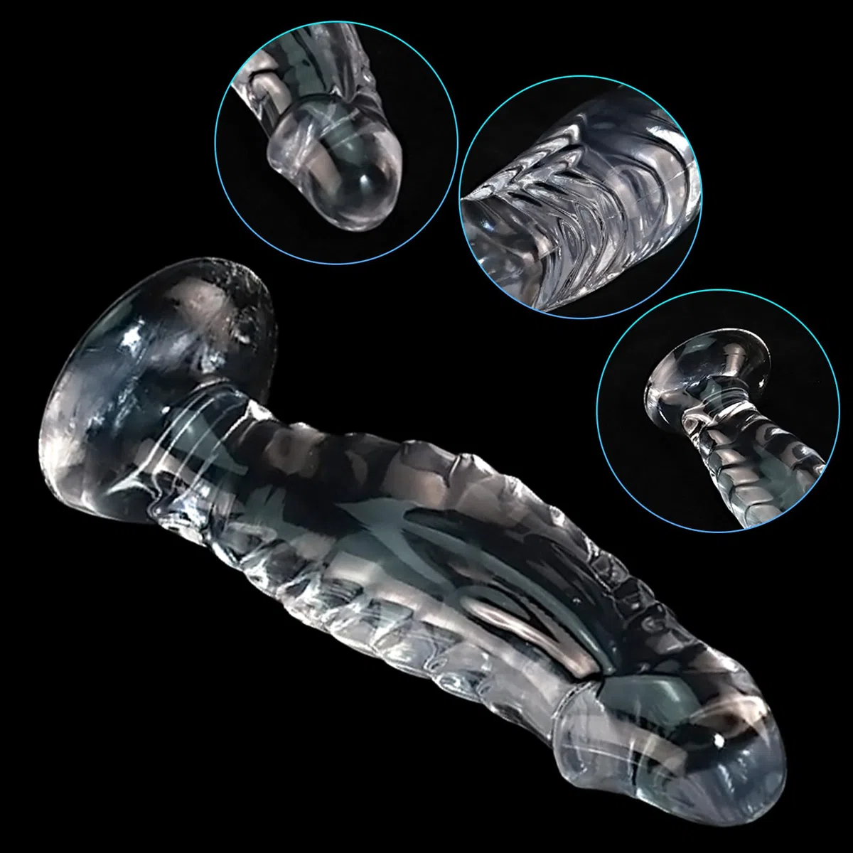 BDSMAGE 22.5CM Dildo anale in silicone trasparente con ventosa potente, dildo anale mostruoso, plug anale, masturbatore perfetto estremamente duro, giocattolo sessuale flirt dong per coppie (L)