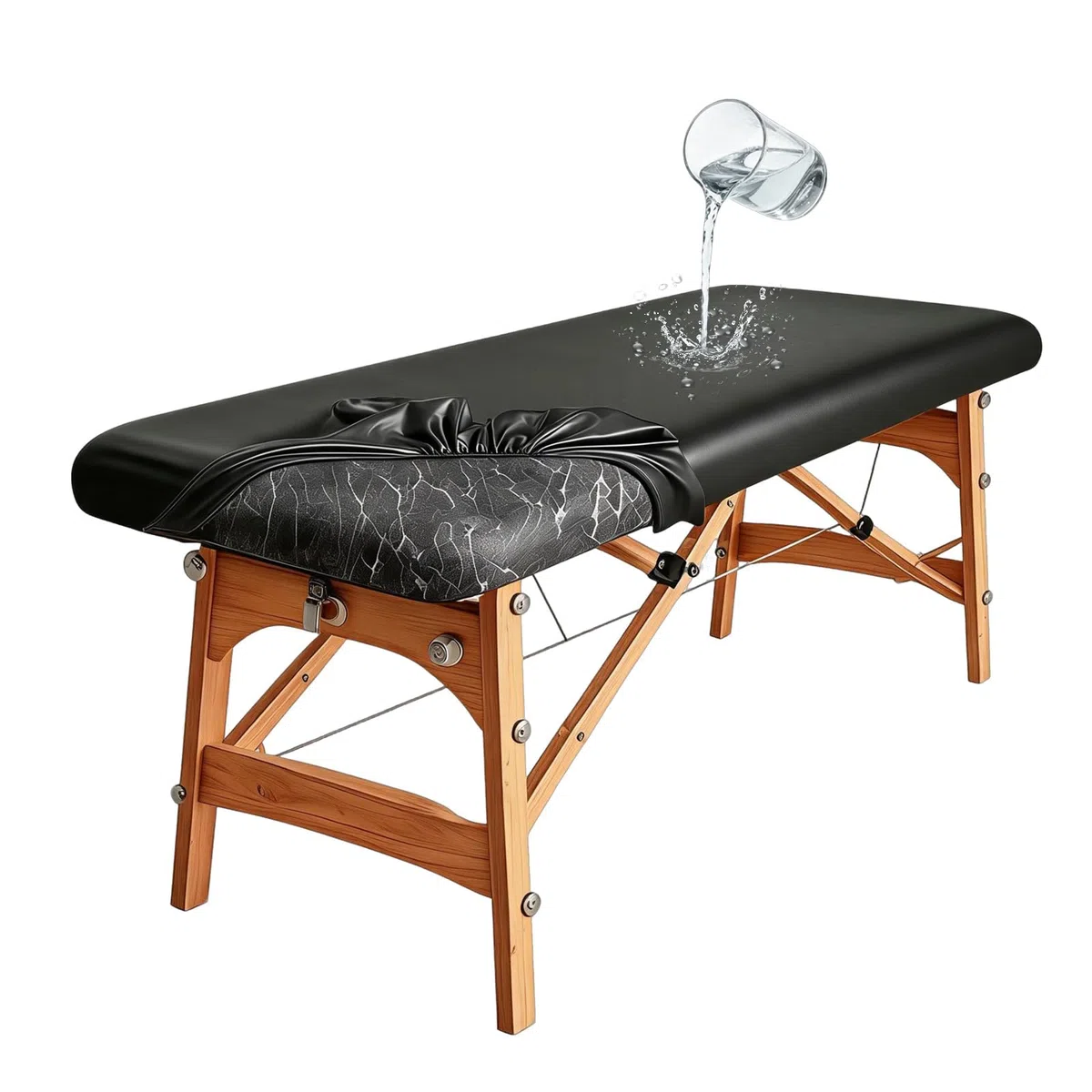 CGBE Impermeabile Copri Lettino da Massaggio: Resistente agli Oli PU Coprilettino Estetica con Elastici Antiscivolo - Lavabile 180 x 70 x 8 cm - Adatto per Bellezza Massaggio Tatuaggi SPA Ciglia
