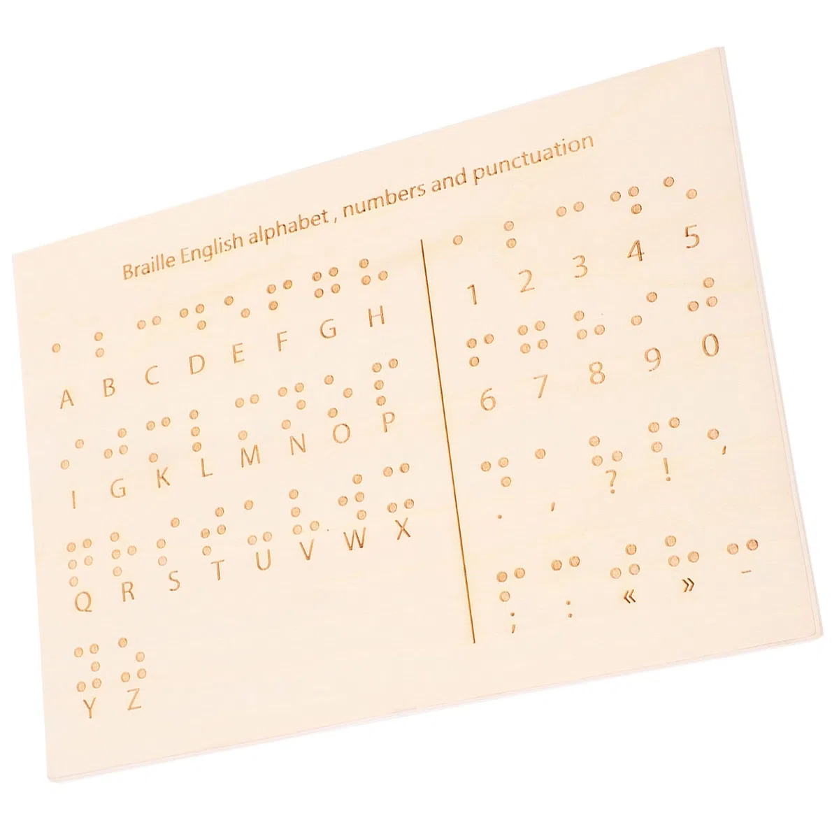 EXCEART Tavola Braille in Legno Beige per Decodifica e Scrittura, Design Leggero e Funzionale, Strumento Didattico per Apprendimento Braille per Non Vedenti