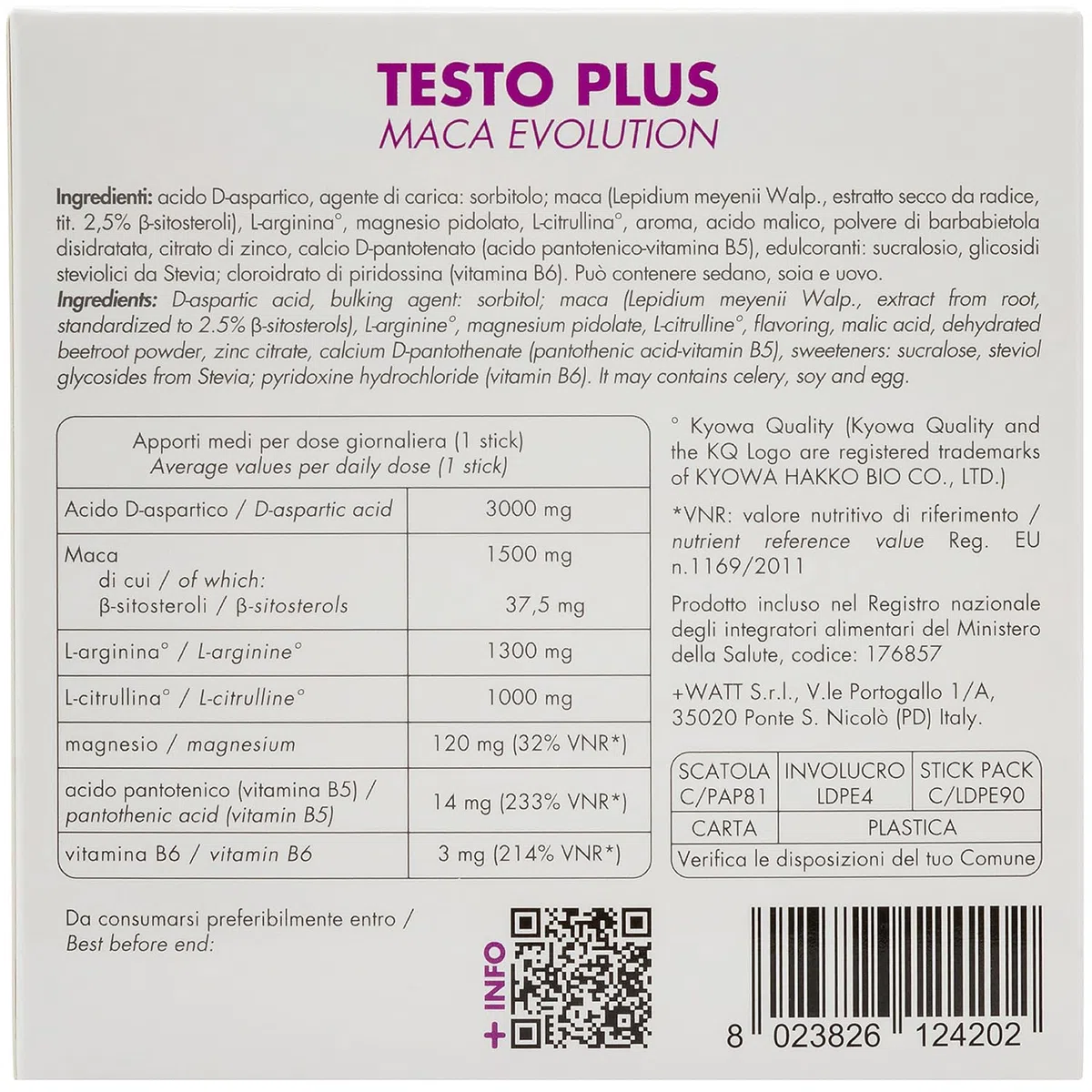 Testo Plus Maca Evolution - Integratore Alimentare a Base di Acido D-aspartico, Maca, L-arginina, L-citrullina, magnesio, zinco e vitamine B5 e B6 per Resistenza e Performance Fisica