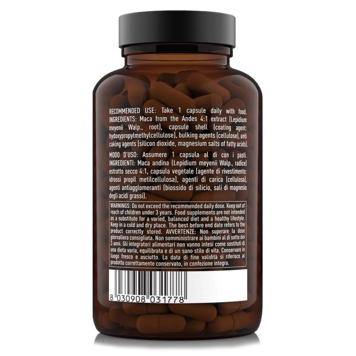 NÄTOO Essentials Maca 500mg 180 CPS Vegetali - Integratori Stanchezza con Maca Peruviana delle Ande (Ginseng Peruviano), Maca Forte con proprietà tonico adattogene, radice di Maca