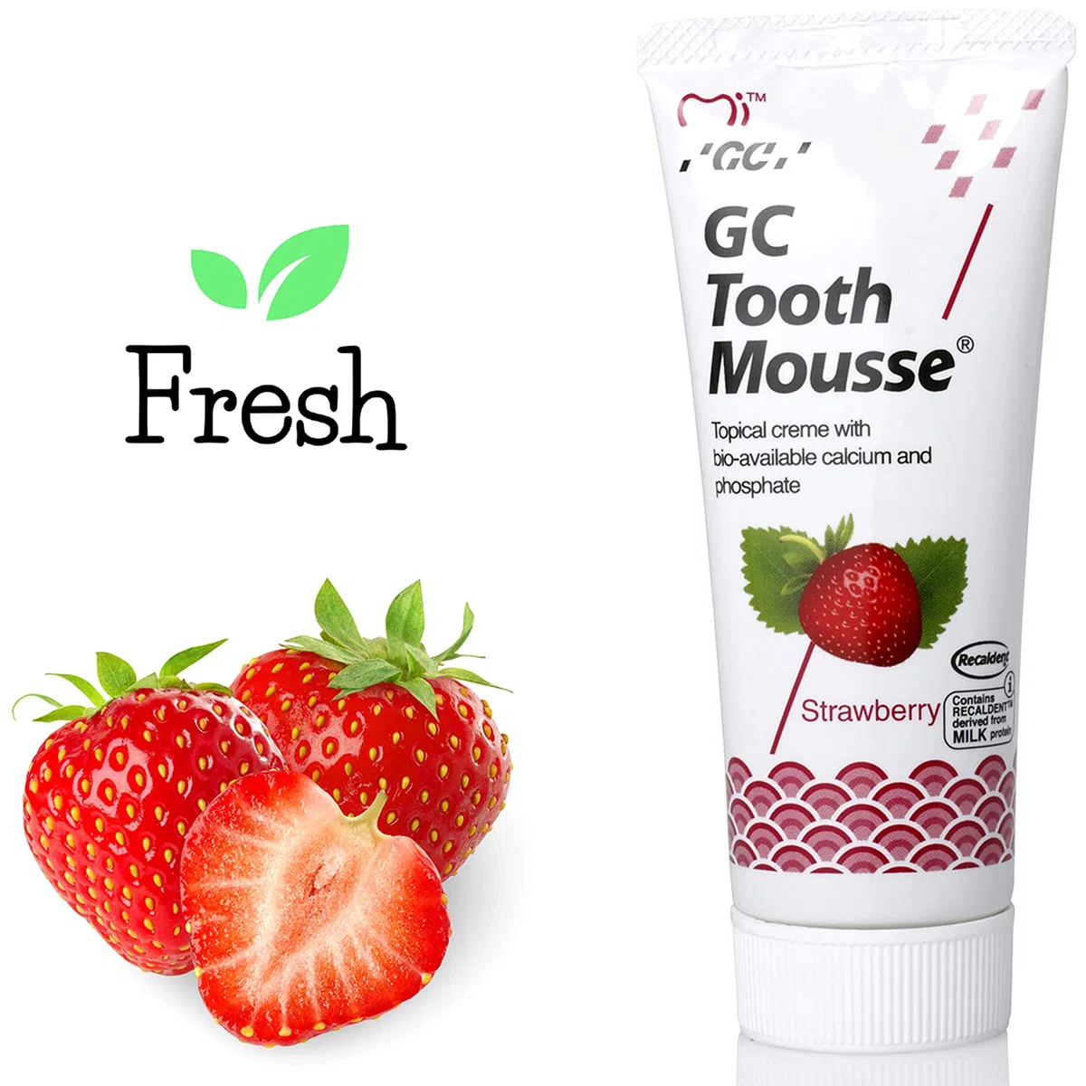 GC Tooth Mousse New Remineralising Sugar Free Dental Topical Creme Strawberry