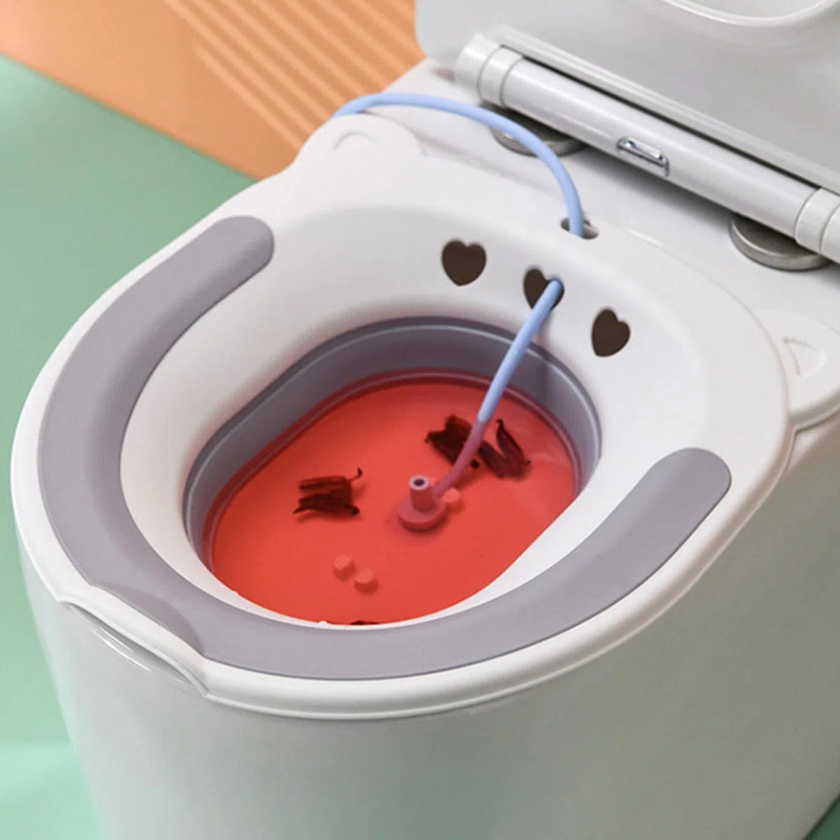Semicupio per le emorroidi,Bagno Sitz Emorroidi Pieghevole, Si Siede Vasca Da Bagno Per Un Sollievo Lenitivo - Con Flusher, Sits Bath Pan si adatta alla maggior parte dei WC, WC da bagno Sitz Rianpesn