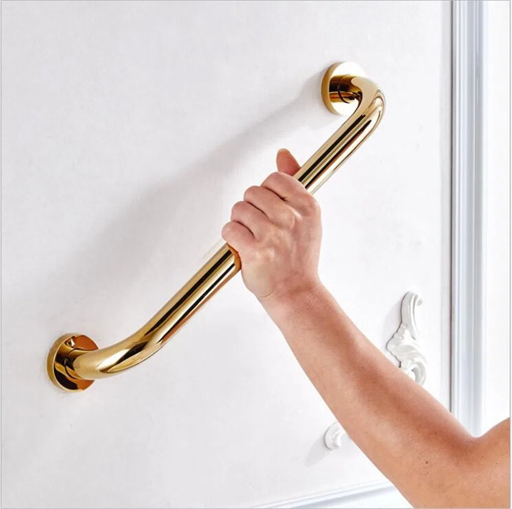 Inchant, maniglione di sostegno in ottone massiccio, da bagno, montaggio a parete, lunghezza 30 cm
