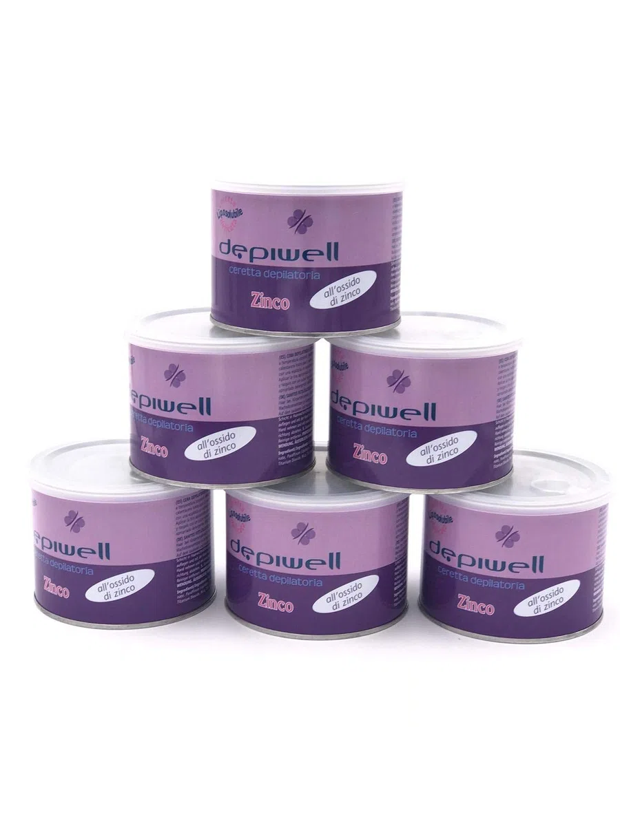 KIT DEPILAZIONE 6 PZ CERA VASO DEPILATORIA 400ml | OSSIDO DI ZINCO