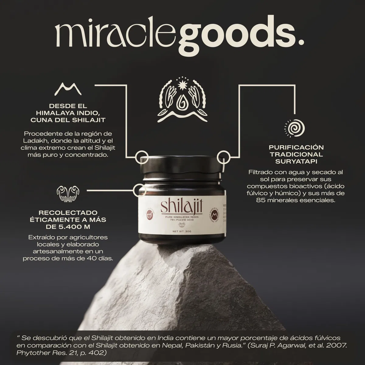 Shilajit Puro dell'Himalaya | Shilajit Resina naturale con 76% Acido Fulvico +85 Minerali | Certificato Laboratorio, Senza Metalli Pesanti | Vitalità Rinnovata e Forza Strutturale