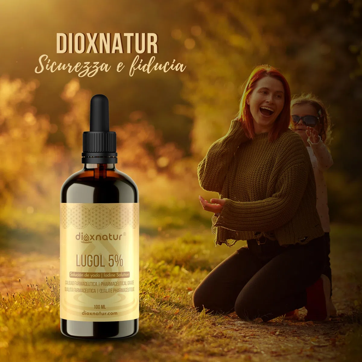Soluzione di Lugol 5% di qualità farmaceutica 100ml | Gocce di iodio liquido e ioduro di potassio con pipetta dosatrice precisa