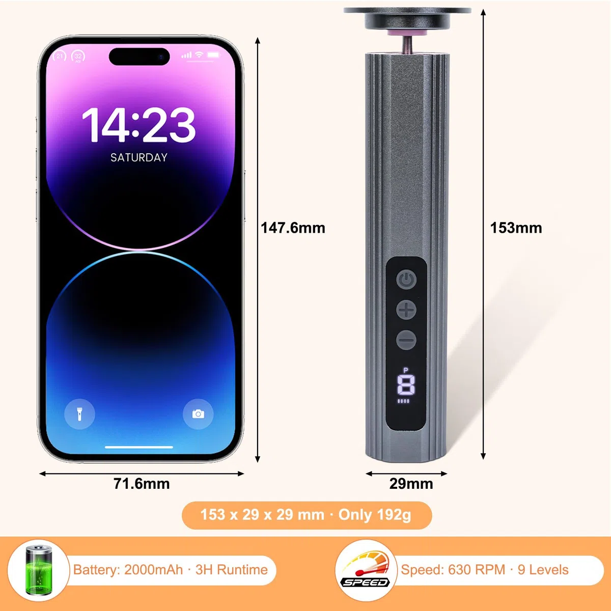 Romon Lima Elettrica per Piedi 2 in 1, 9 Velocità Regolabili con Display LCD, Pedicure Elettrico Ricaricabile, Kit Completo 30 Accessori per Calli e Talloni Screpolati