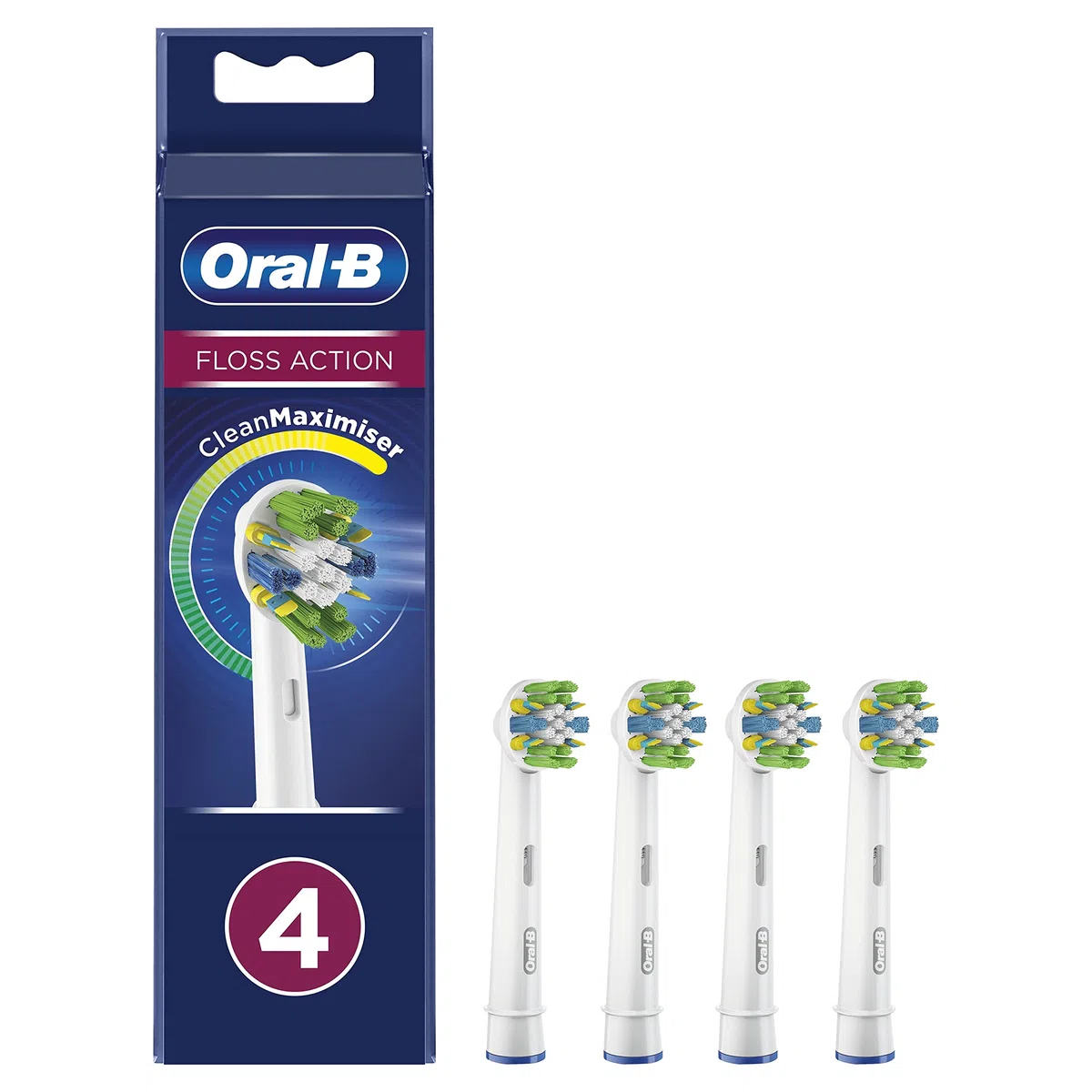 Oral-B FlossAction Testine di Ricambio con Tecnologia CleanMaximiser, Confezione da 4 Pezzi