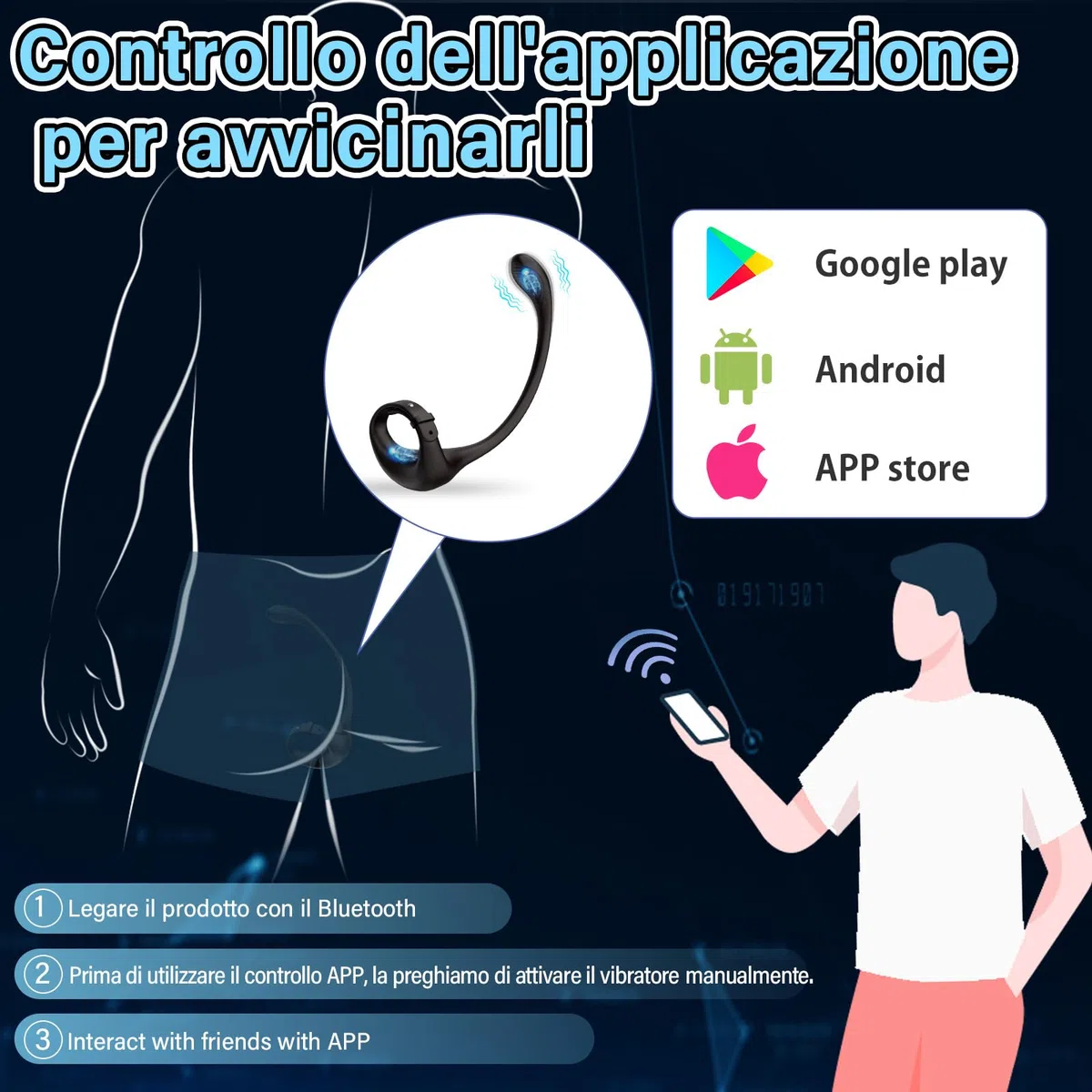 Anale Plug Vibratore per Uomini Sex toys - Anello del Pene Vibratori Giocattoli Sessuali Uomo Gay Coppie Sesso con 10 Modalità di Vibrazione e APP, Analesex Erotici Massaggiatore Prostata Stimolatore