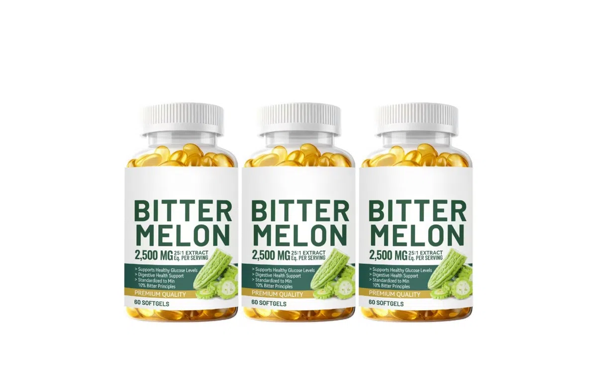 Estratto di melone amaro 25:1, 2500 mg per porzione, 60 conte vegane - standardizzato al 10% di principi amari, non OGM,3PCS