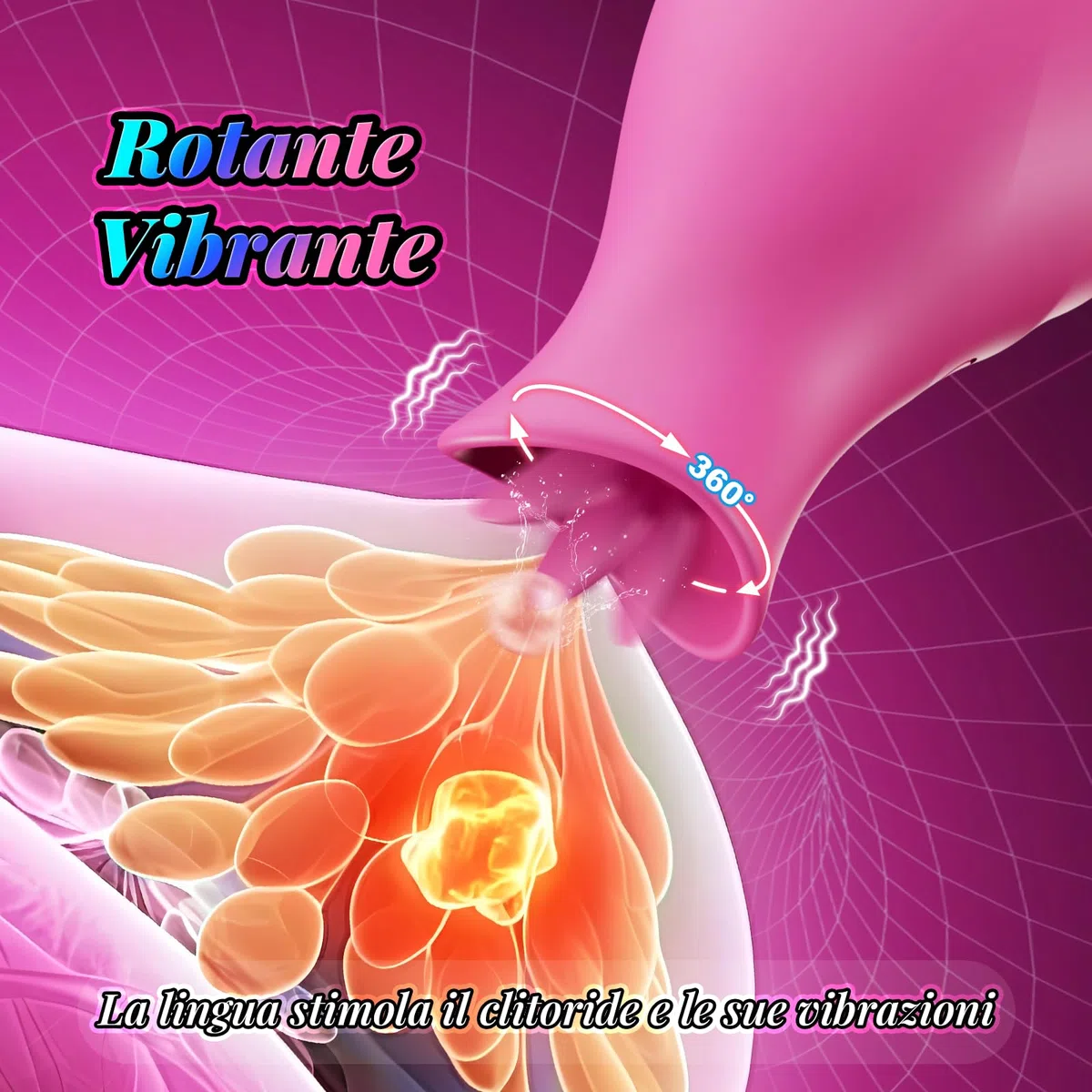 Vibratore per Donna Professionale Sextoys, 2-IN-1 Succhia Clitoride con 10 Modalità di Suzione e Leccamento, Controllo Tramite App, Stimolatore Clitorideo & Capezzoli, Regali Sex Toy per le Donne