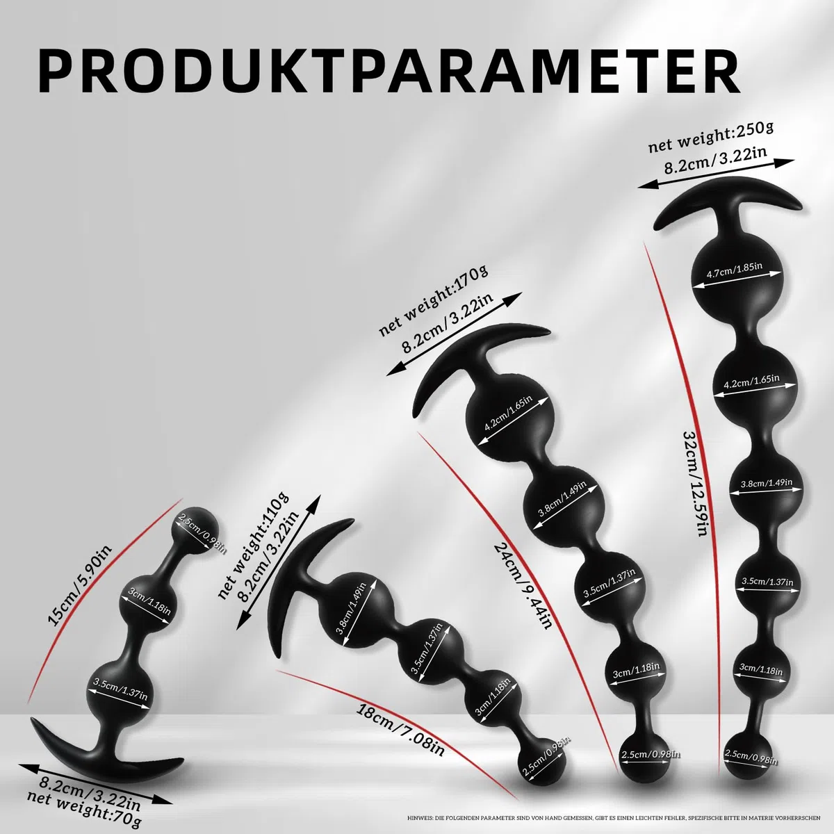 AMAZBEE Perle Anali in Silicone con Palline di Diverse Dimensioni Giocattolo Sessuale con Perle anal Flessibile con Dildo Butt Plug a Base Stretta e Svasata per uomini e donne nero (5 Bead)