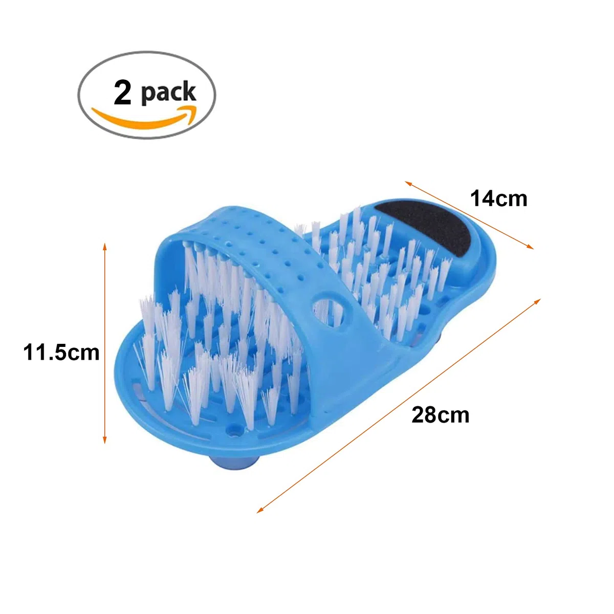 Bagno Foot Cleaner,Tianher 2 Pezzi Spazzola Lavapiedi da Doccia Piede Suola Massaggio Strumento Detergente con Ventosa Pantofola Massaggiatore (tacco nero)