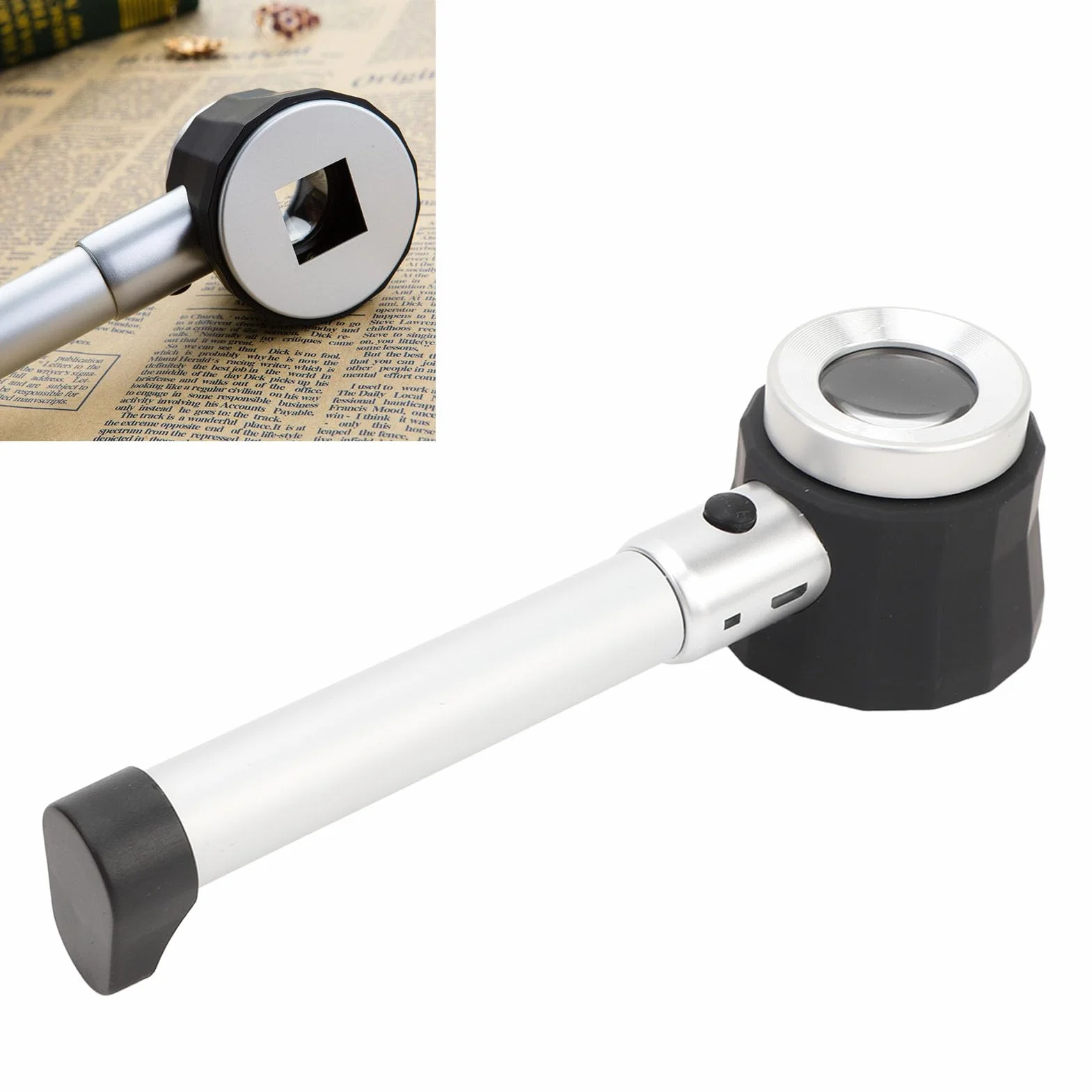 Lente D'ingrandimento Portatile 45X, Lente D'ingrandimento con Luci a LED, Lente D'ingrandimento con Scala di Misura in Vetro Ottico per Anziani Lettura Osservazione di