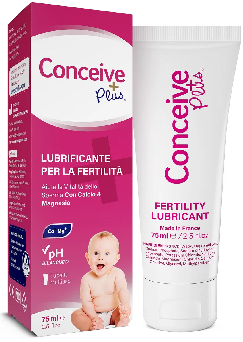 Conceive Plus Lubrificante per la Fertilita – Gel a Base d Acqua pH Bilanciato con Magnesio e Calcio – Supporta la Mobilita degli Spermatozoi – 75 ml