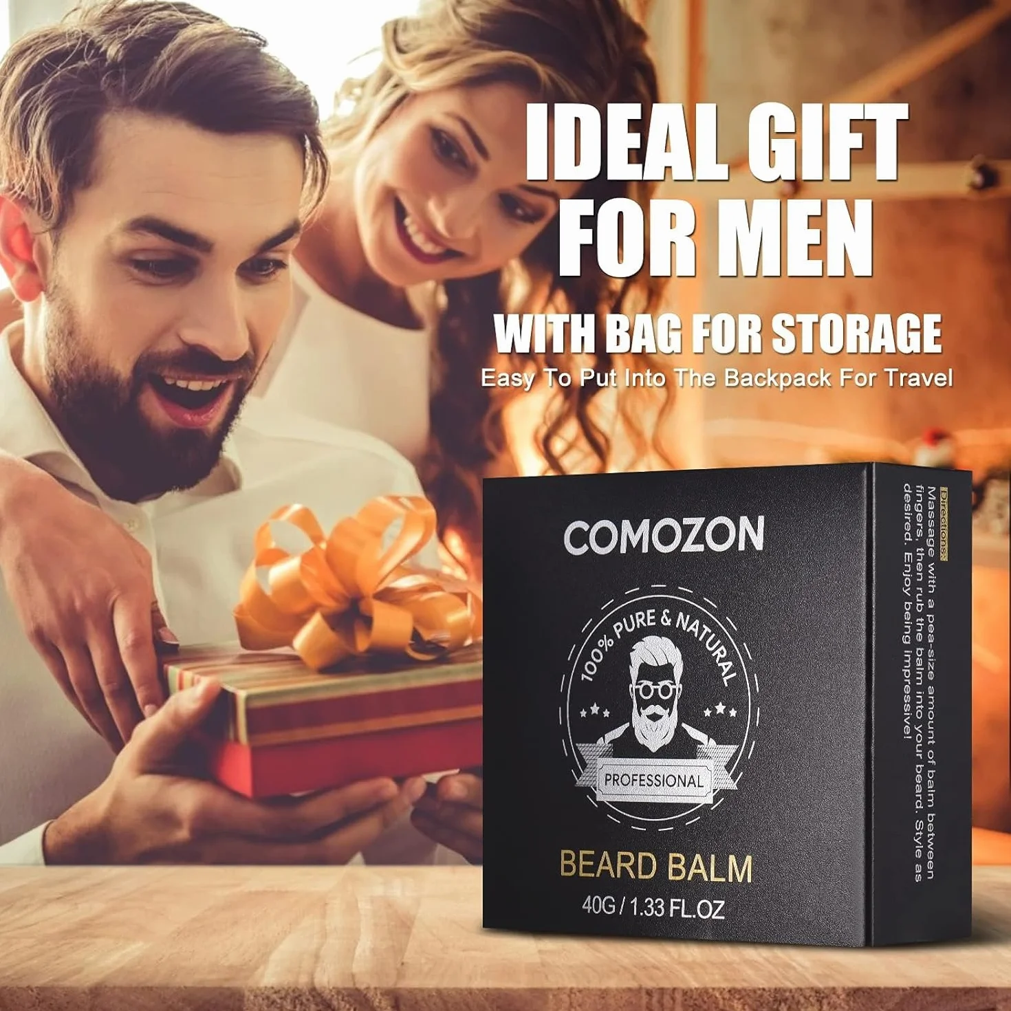 Kit post trattamento rimozione,Kit Cura Barba Uomo,Comozon 12 in 1 Kit Barba Uomo Professionale Prodotti Barba Uomo Con Rullo per Barba,Olio per Barba,Shampoo per Barba,Balsamo per Barba,Pettine