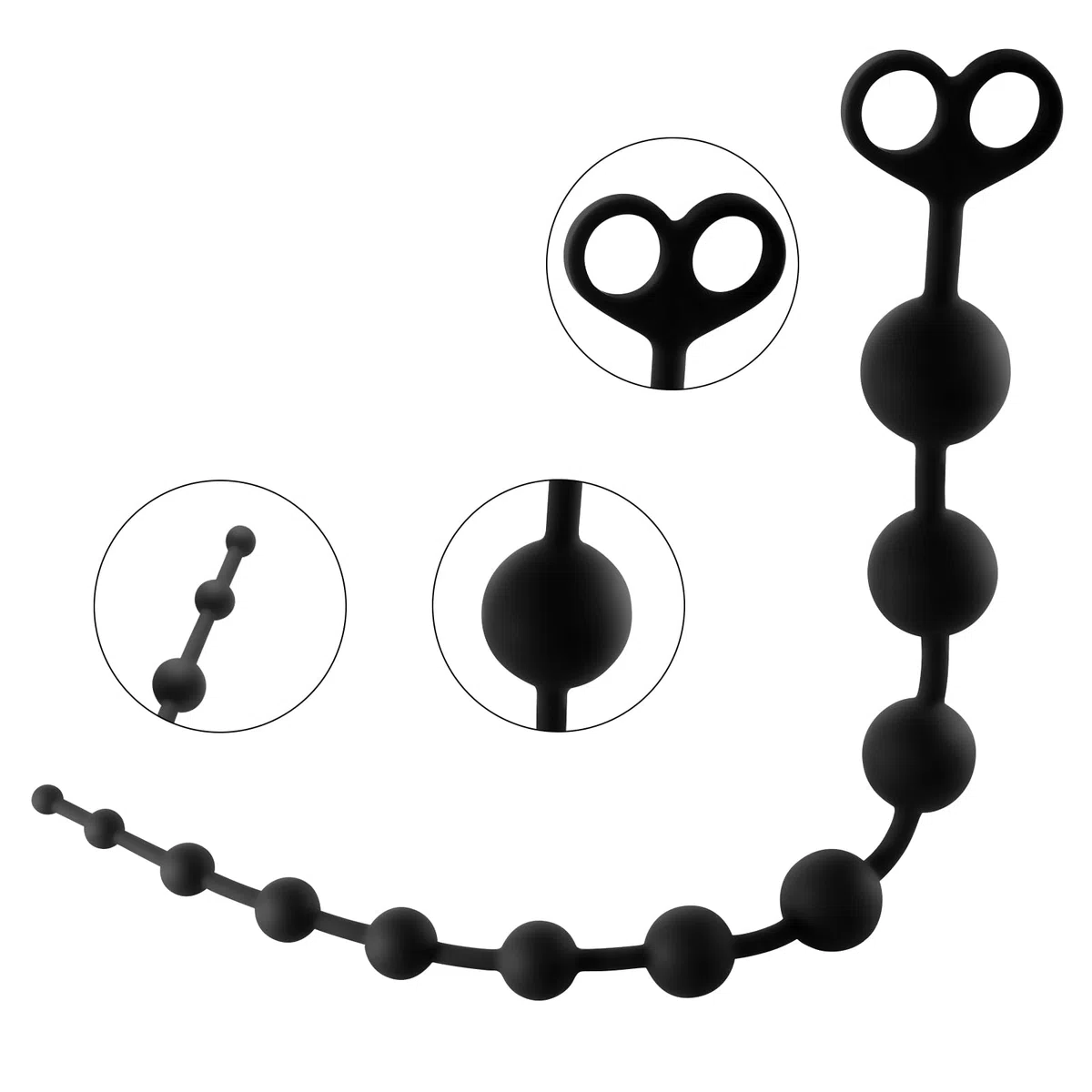 Perline Anali Super Lunghe 56 cm con 11 Palline, Grande Plug Anale Silicone con Anello di Trazione Sicuro, Catena Dilatatore Anale Massaggio Prostatico, Giocattoli Sessuali per Uomo Donna