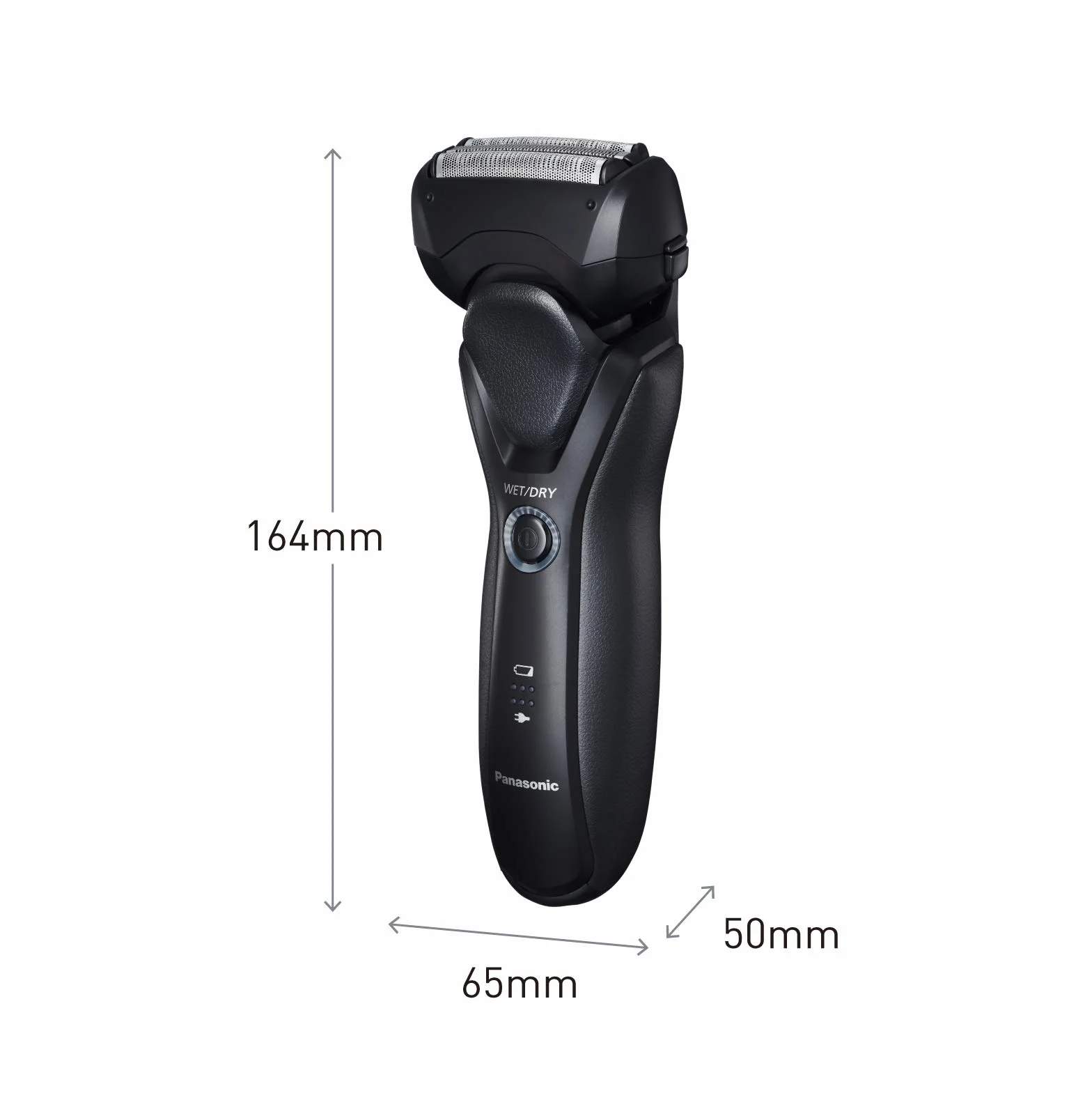 Panasonic ES-RT37-K503 Rasoio Uomo Wet&Dry a 3 Lame per un Taglio Rapido e Preciso, Testina Multidirezionale, Tagliabasette a Scomparsa, Lavabile, Nero