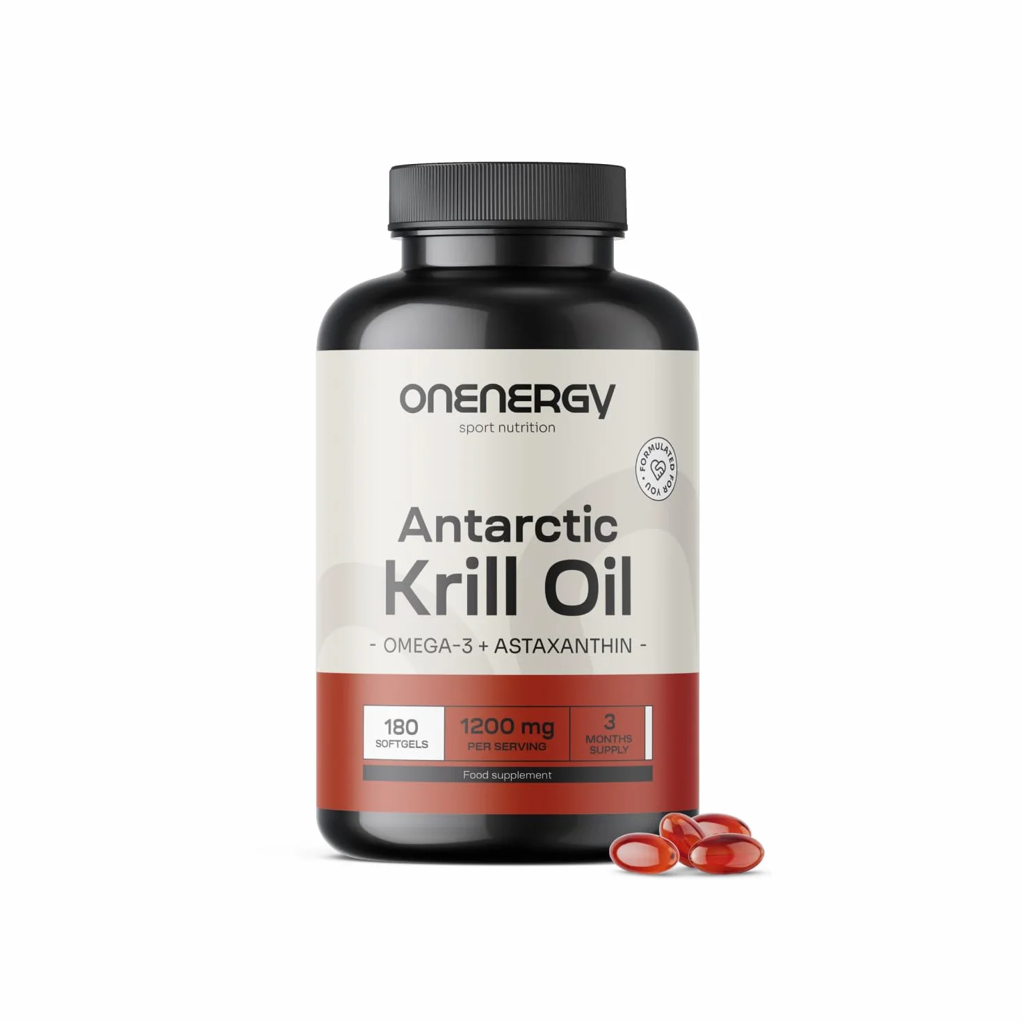 Olio di Krill 1200 mg - Omega-3, Colina e Astaxantina - 180 Capsule Molli - Olio di Krill Antartico- Funzione Cardiaca e Epatica - Supporto al Metabolismo dei Grassi -Senza Glutine e Lattosio