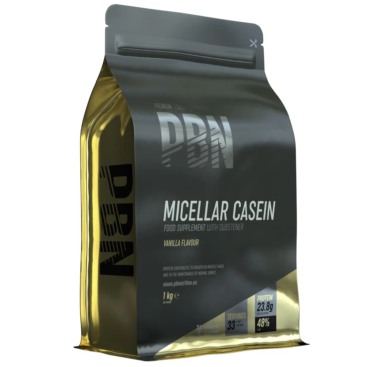 PBN – Premium Body Nutrition Caseina Micellare in Polvere, 1 kg, Gusto Vaniglia