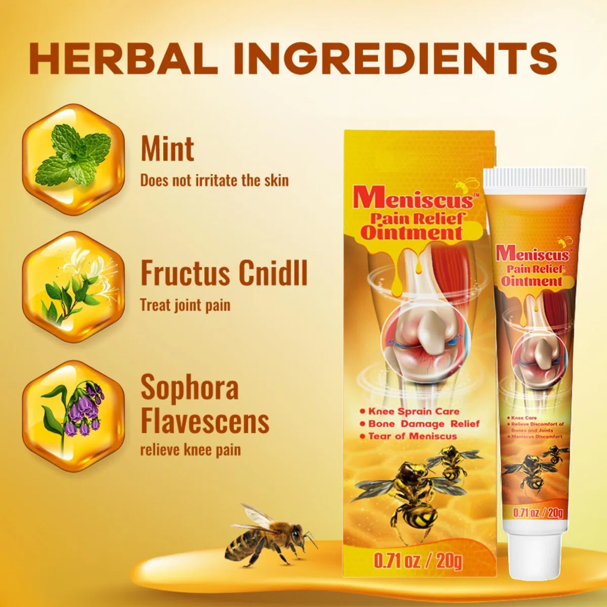 Nuova Zelanda Gel per al Veleno d'Api,Bee Venom Crema,Crema per trattamento articolare,Meniscus Pain Relief Ointment,sollievo dal dolore, dolore al collo e dolori alle spalle (5)