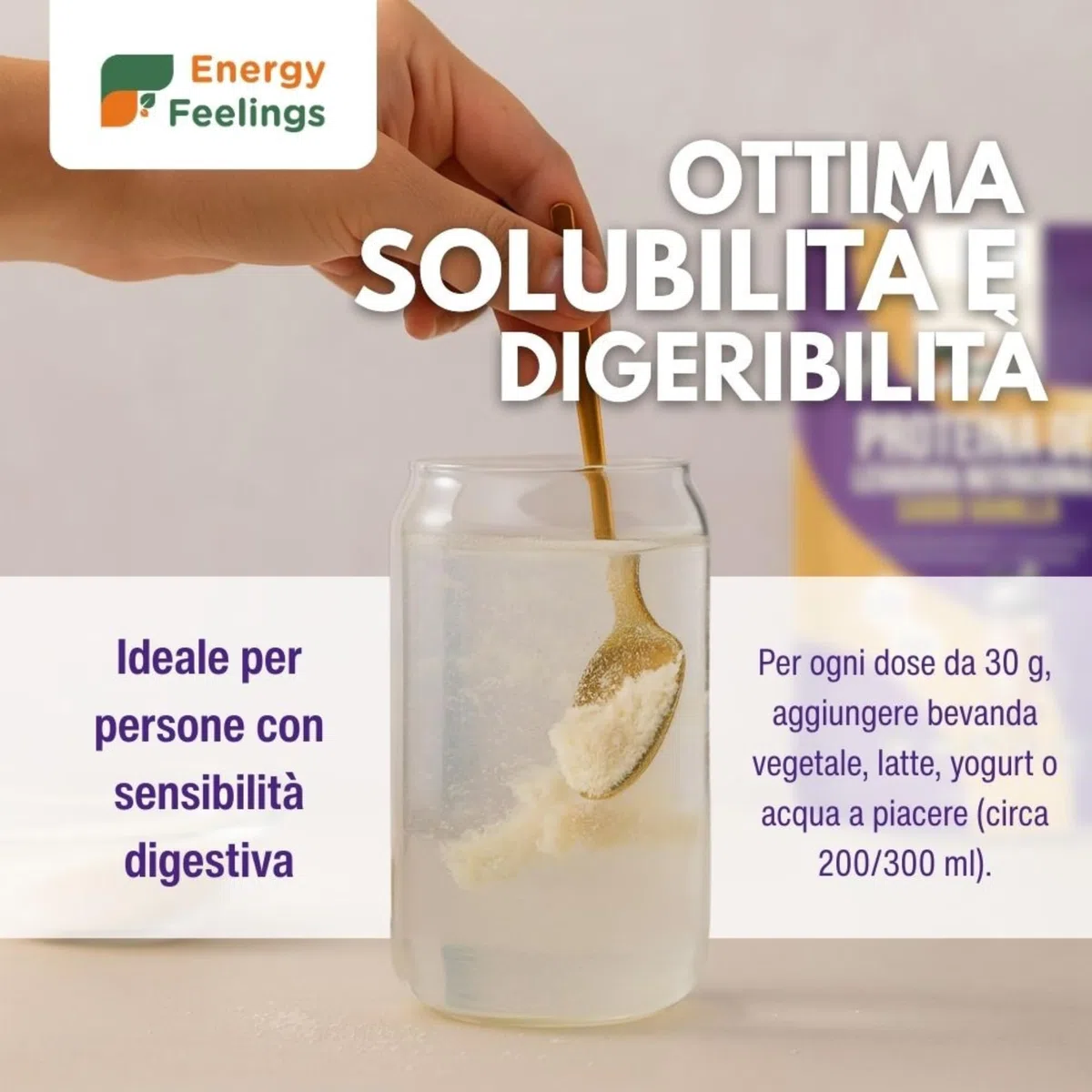 Energy Feelings Proteine in Polvere Vegane di Lievito Nutrizionale 1kg, Proteine Vegetali in Polvere Senza Lattosio e Glutine 82%, Per l’Aumento della Massa Muscolare, Gusto Neutro Senza Aroma
